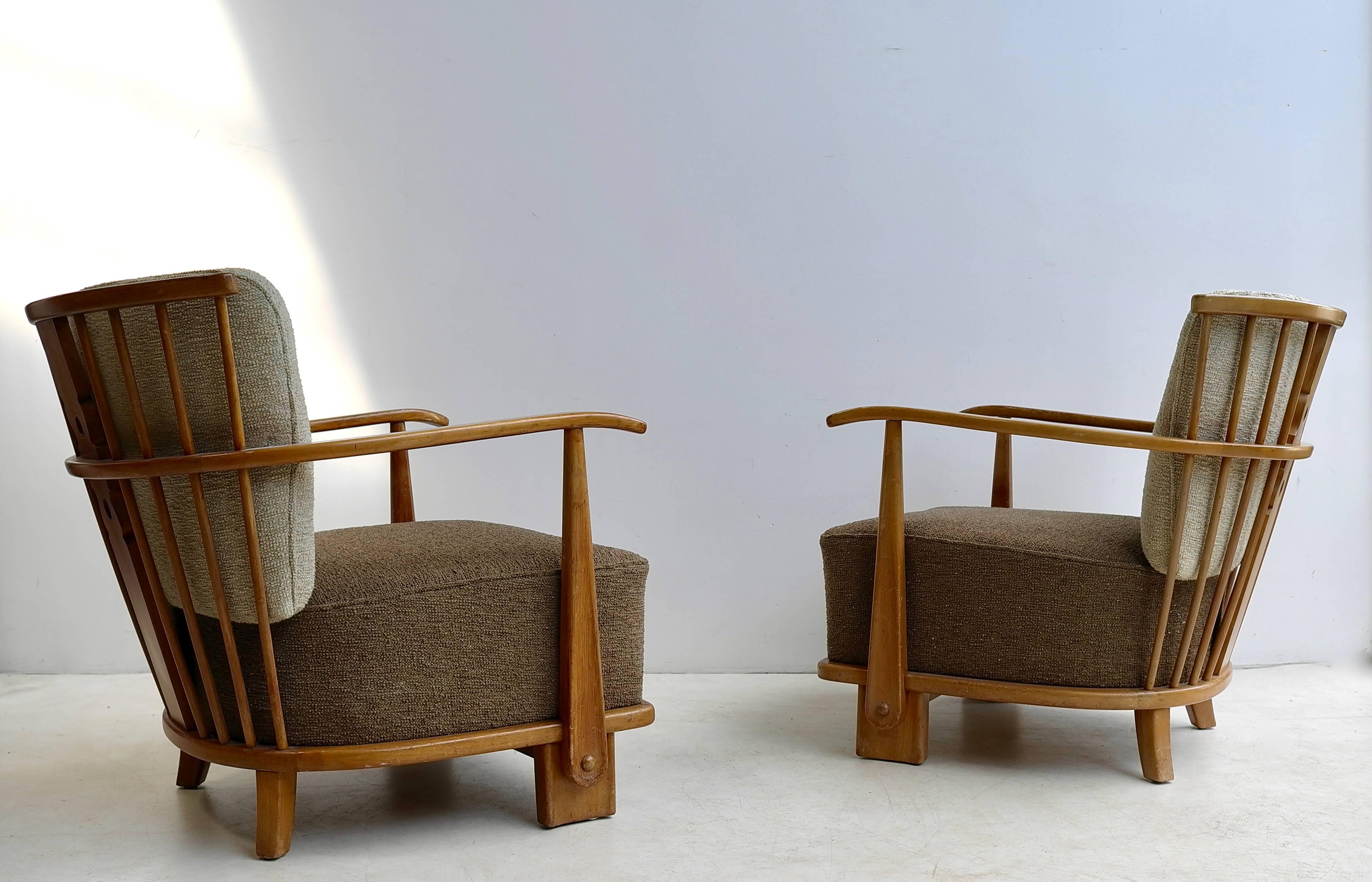 Mid-Century Modern Rare Pair of Organic lounge chairs by Theo Ruth for Artifort, Early 1950s