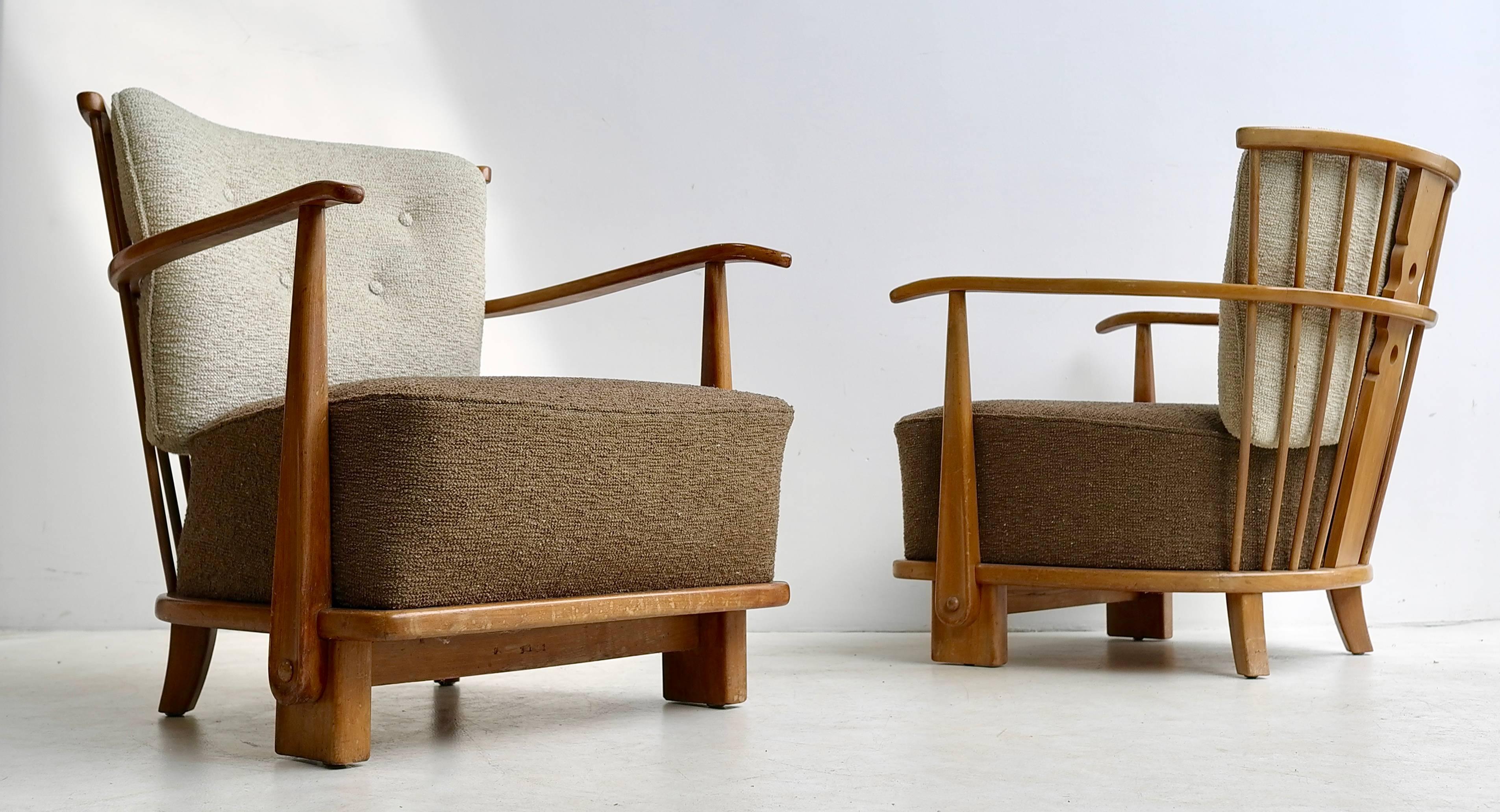 Dutch Rare Pair of Organic lounge chairs by Theo Ruth for Artifort, Early 1950s