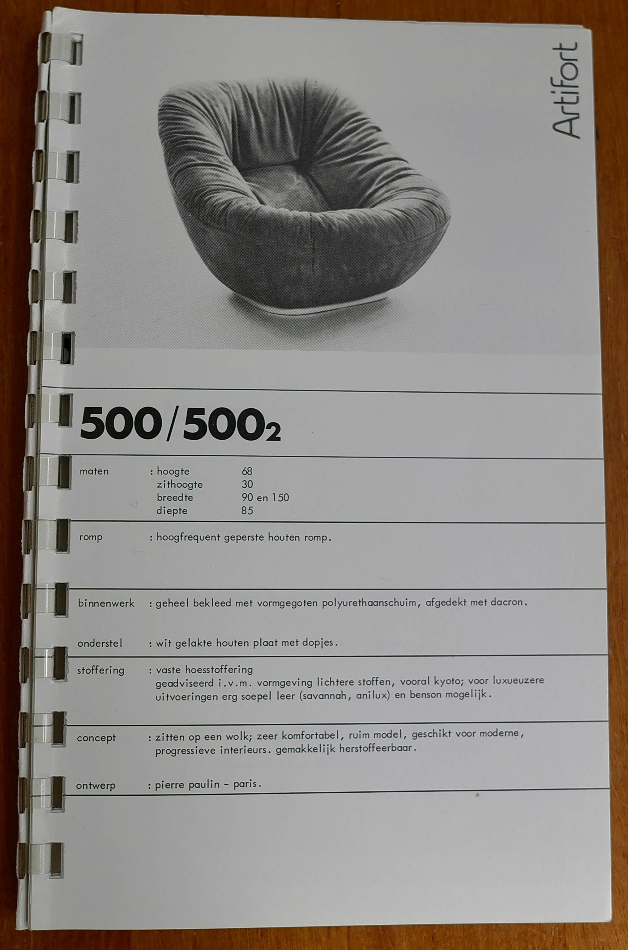 Important Salon Pierre Paulin Sofa With Two Armchairs In Suede Model Bonnie 500 For Sale At 1stdibs