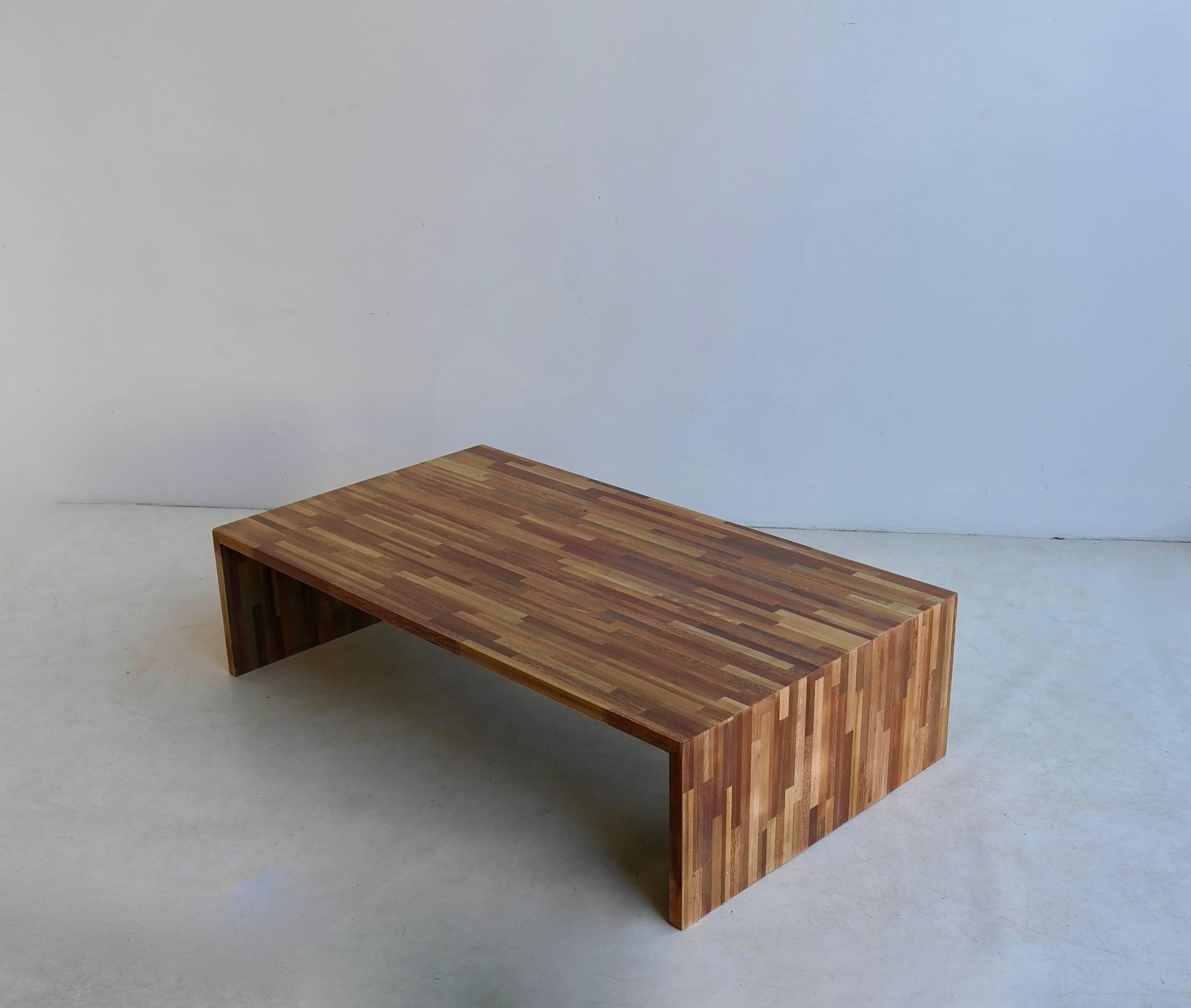Late 20th Century Mixed Tropical Hardwood Coffee Table, Brazil, 1970s For Sale