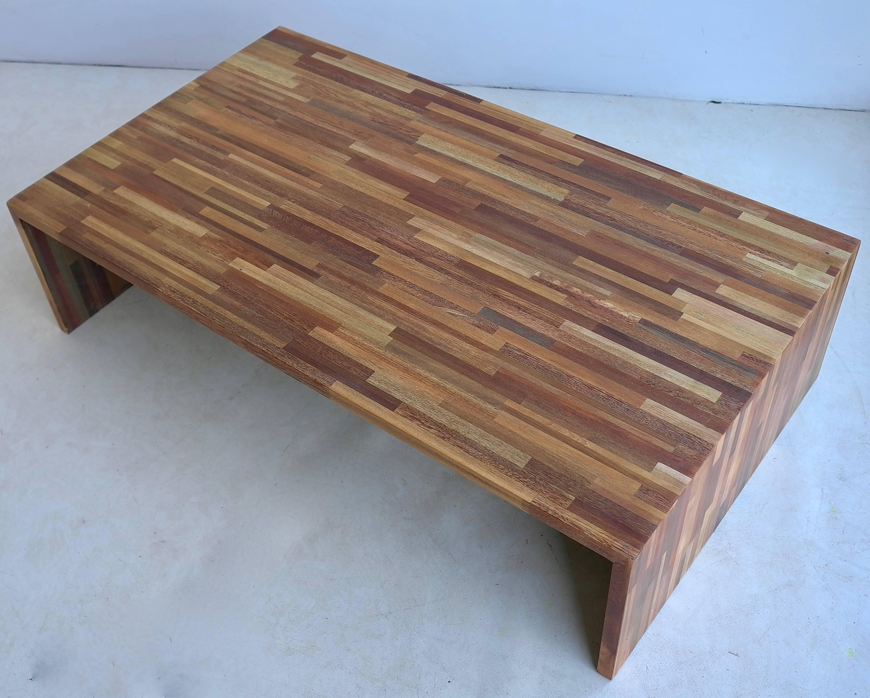 Brazilian Mixed Tropical Hardwood Coffee Table, Brazil, 1970s For Sale