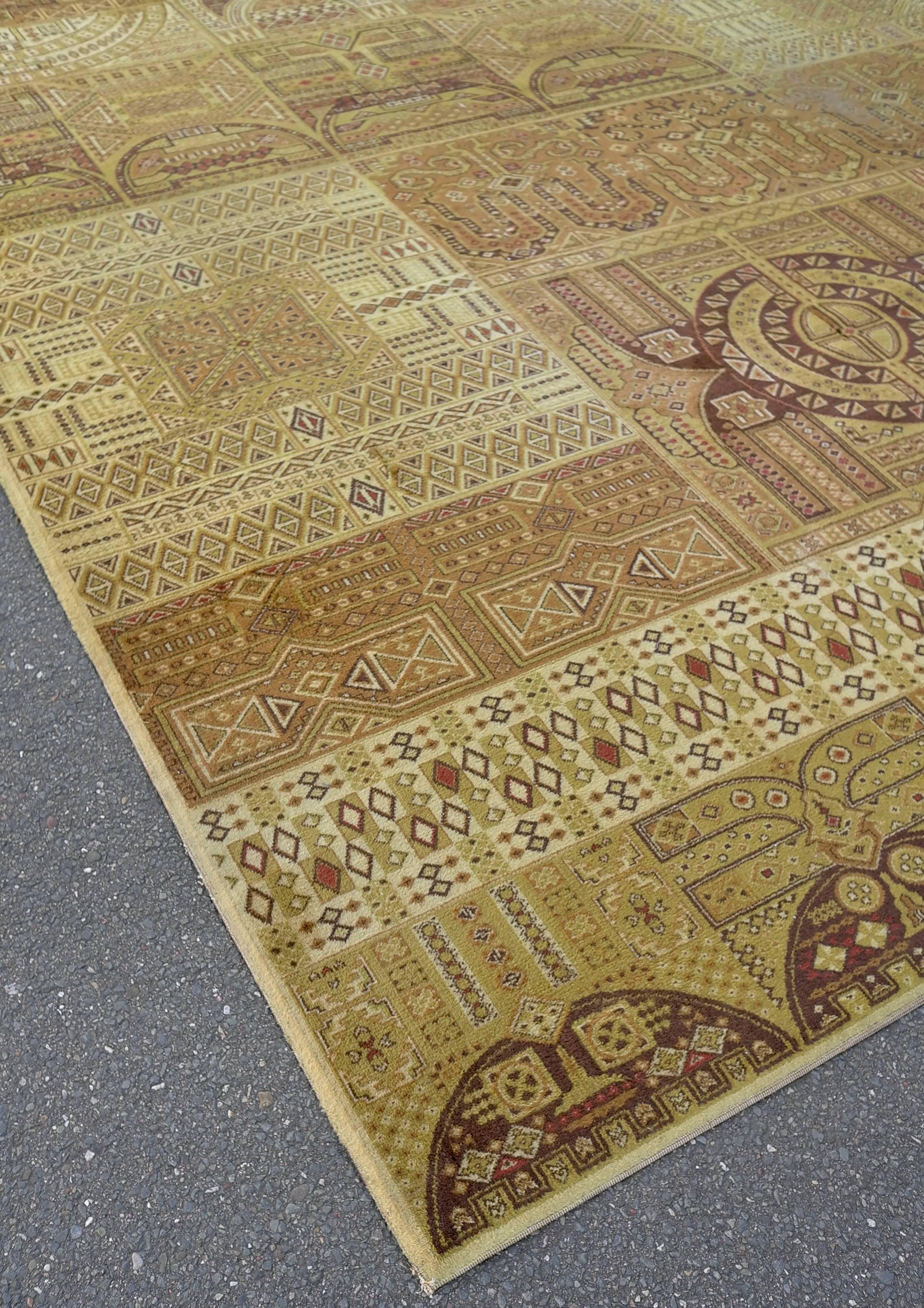 European Extra-Large Midcentury Rug with Old Eastern Motives in Modern Coloring For Sale