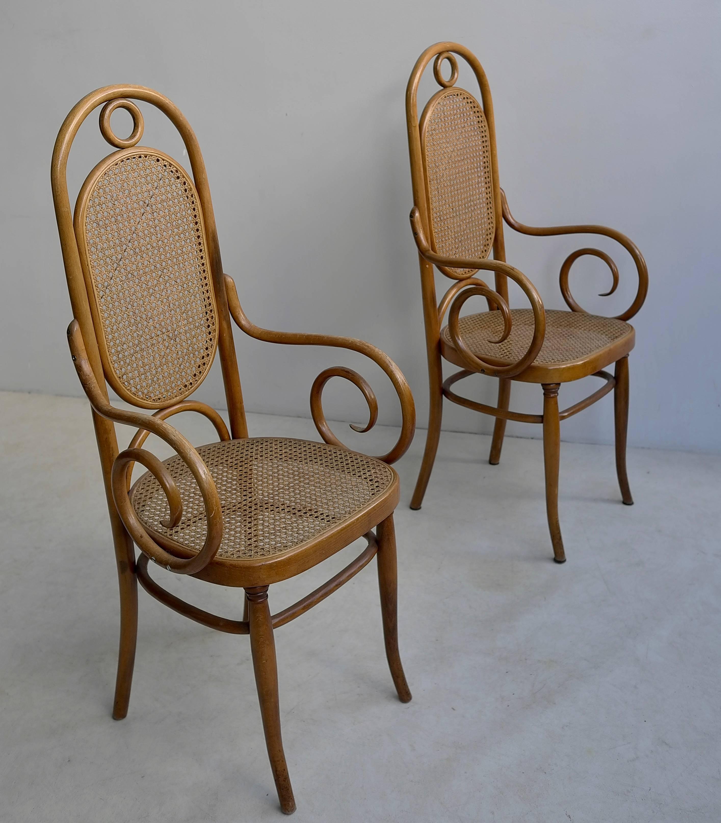 Mid-Century Modern Pair of Sculptural Bendwood Side Chairs model 207R by Thonet For Sale