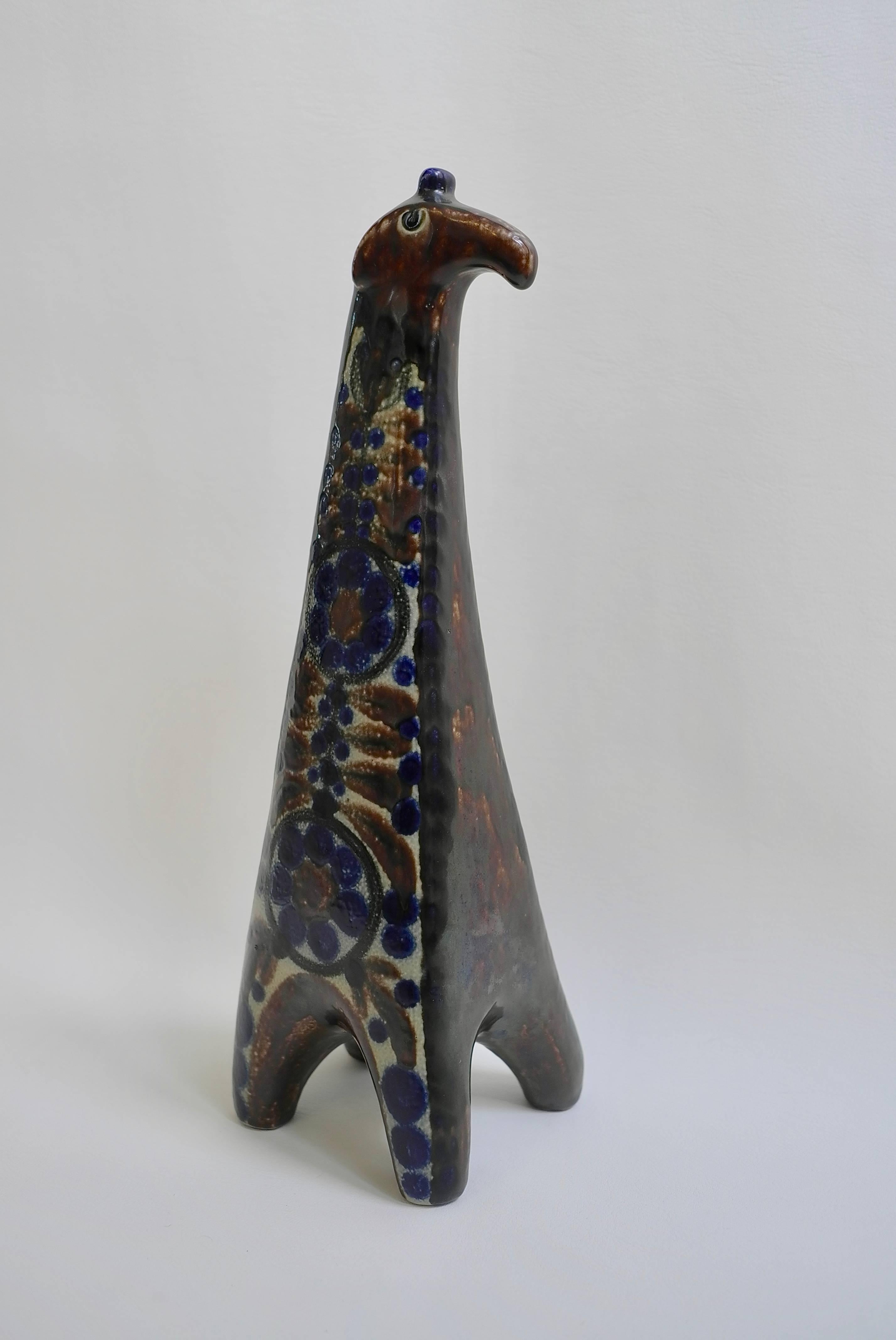 Grand girafe danois en céramique, années 1960 en vente 2