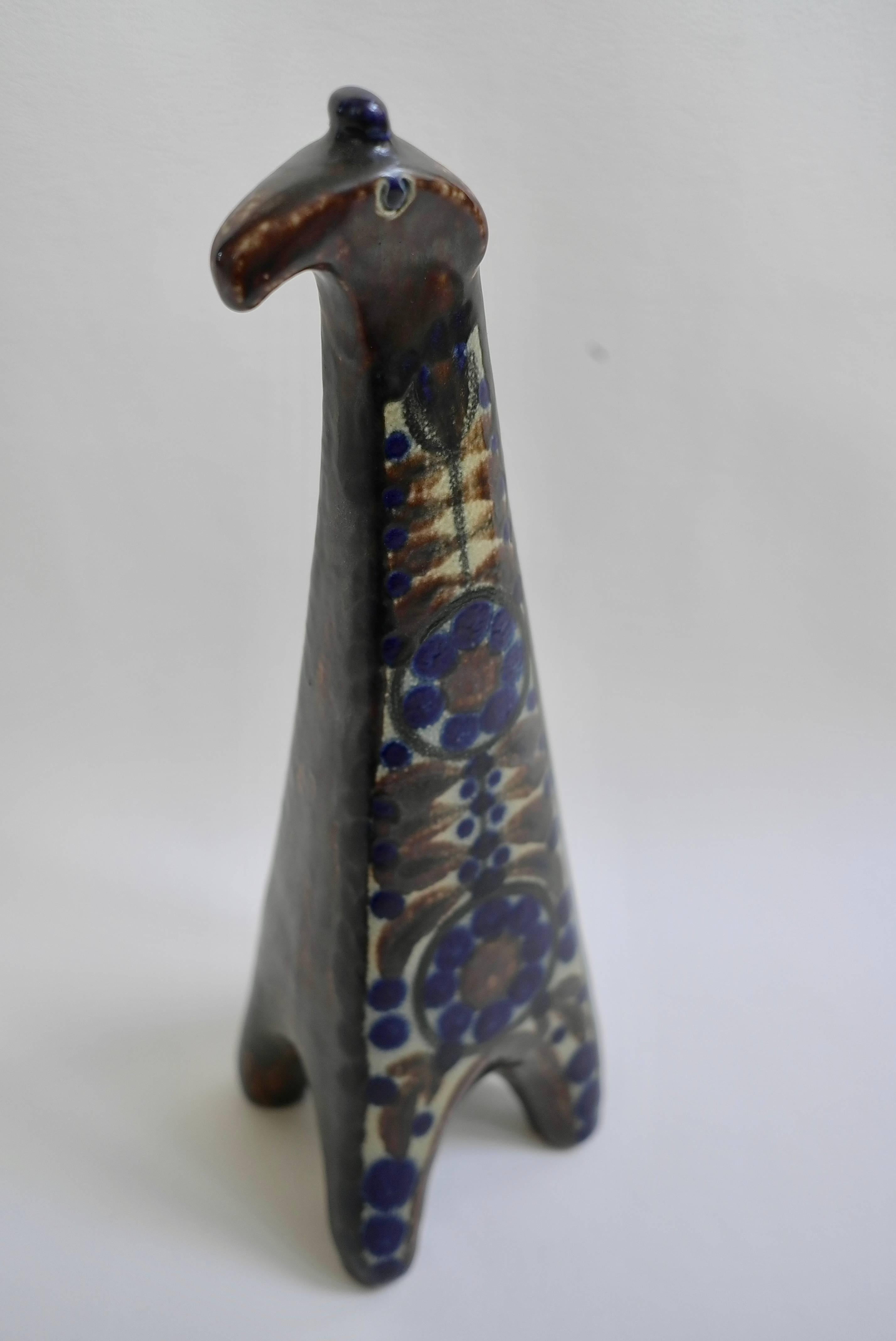 Milieu du XXe siècle Grand girafe danois en céramique, années 1960 en vente