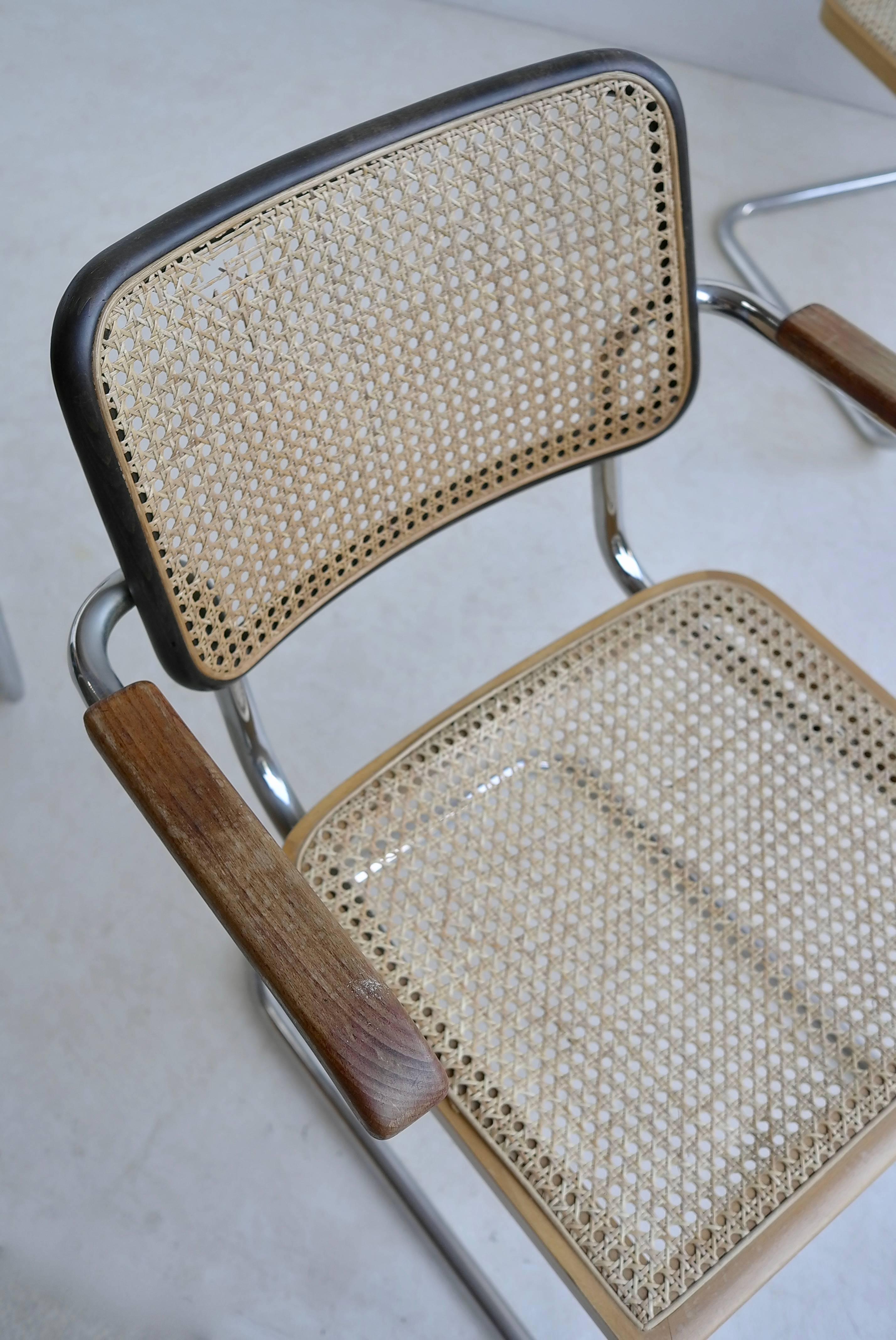 Mid-Century Modern Marcel Breuer S64 Chairs by Thonet Early Editions