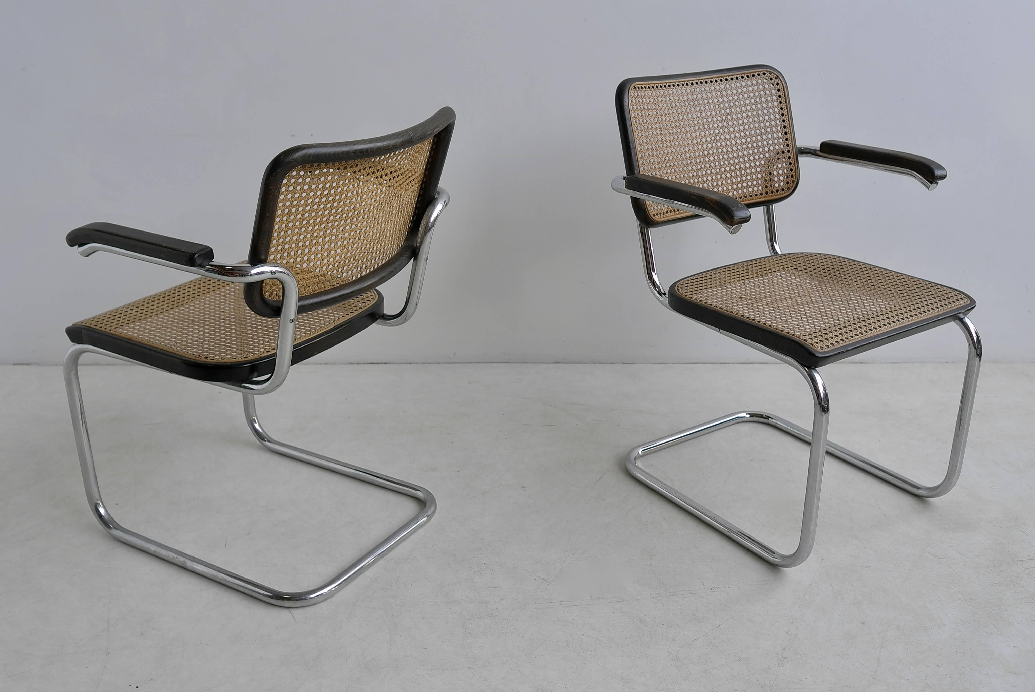 Austrian Pair of Marcel Breuer S64 Chairs by Thonet