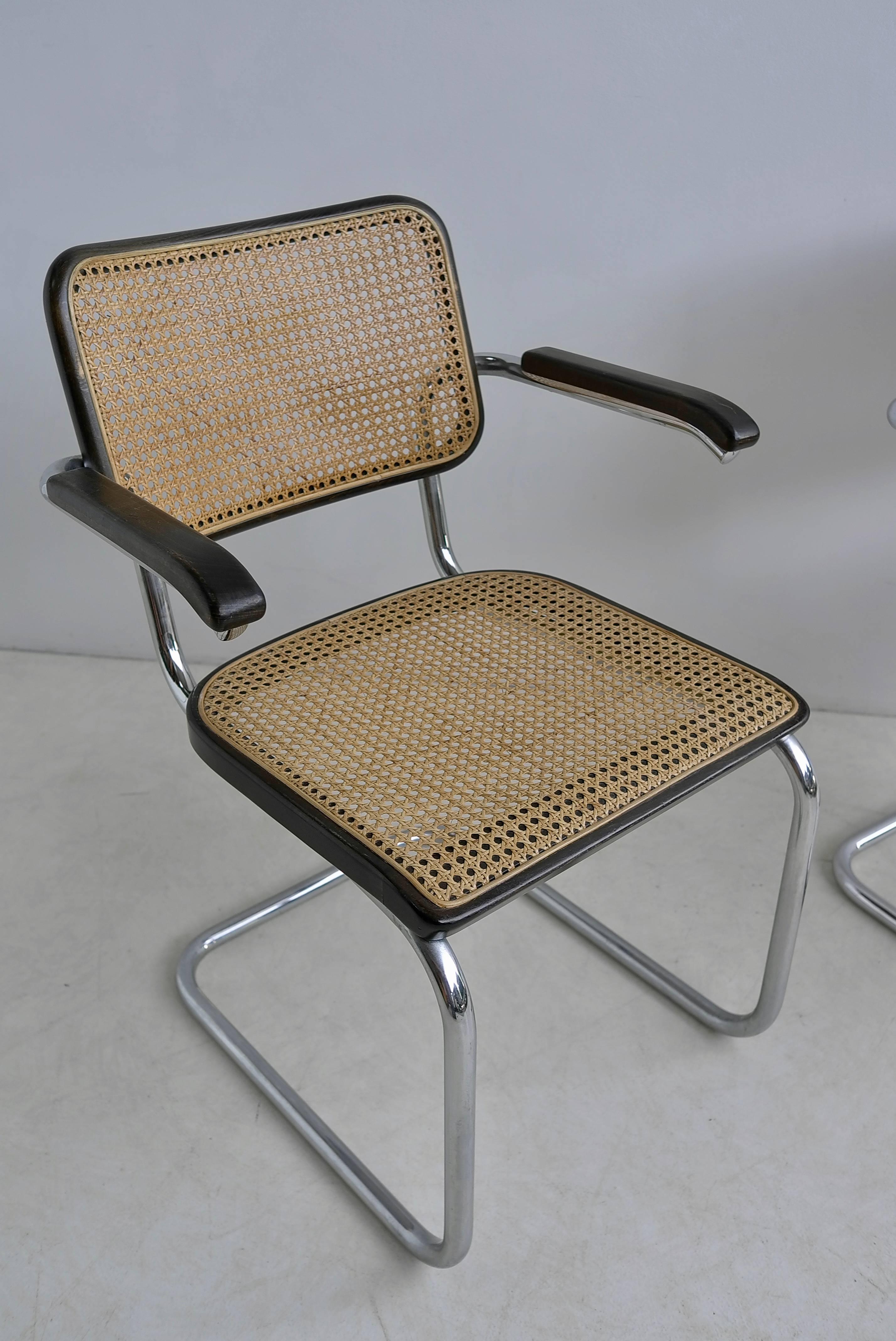 Pair of Marcel Breuer S64 Chairs by Thonet In Good Condition In Den Haag, NL