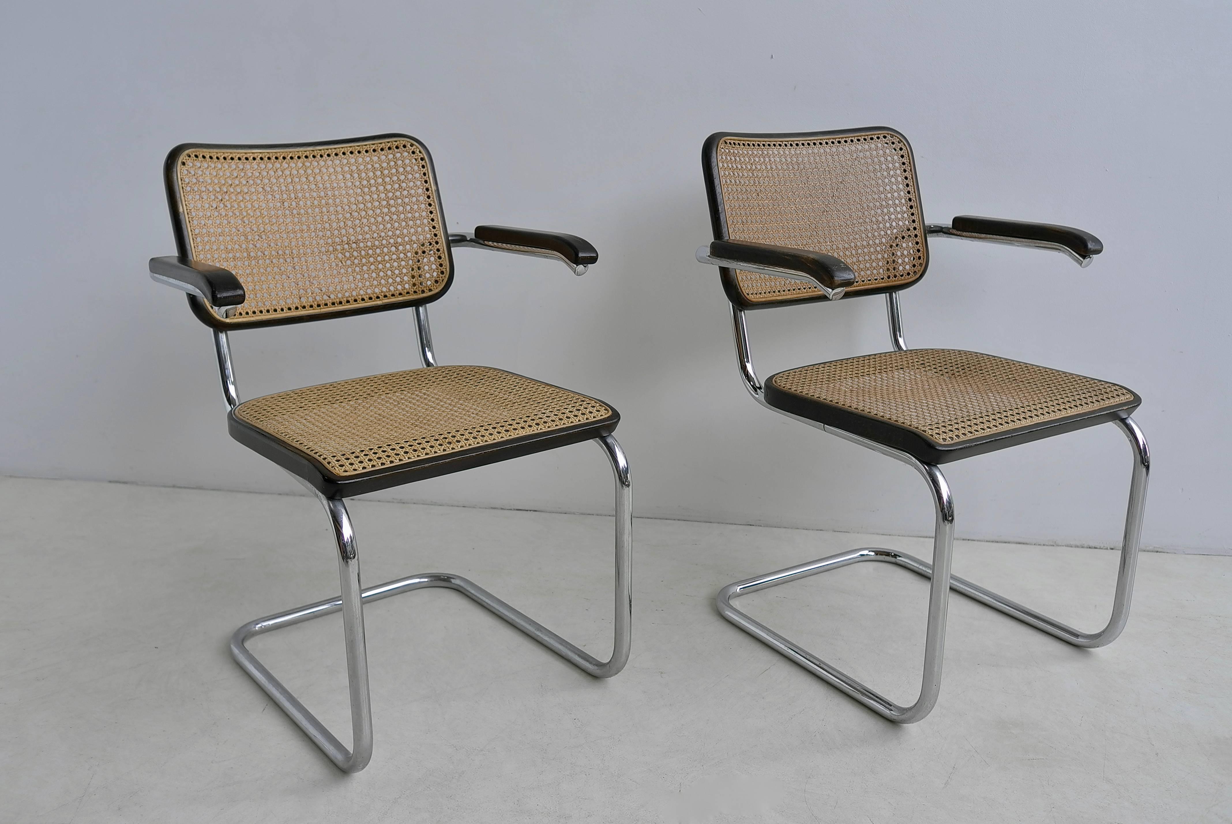 Pair of Marcel Breuer S64 chairs by Thonet.