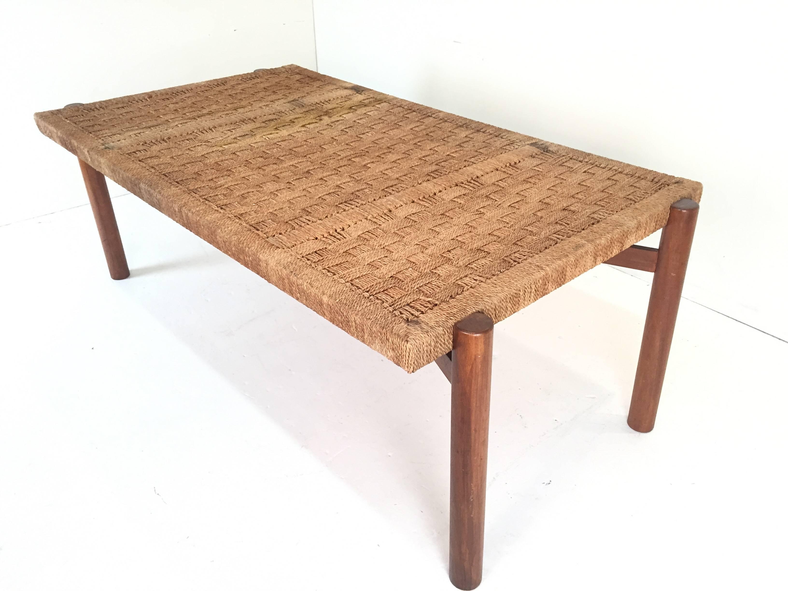 Mid-20th Century Woven Dining Set in the Style of Charlotte Perriand