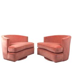 Pair of Harvey Probber Swivel Chairs