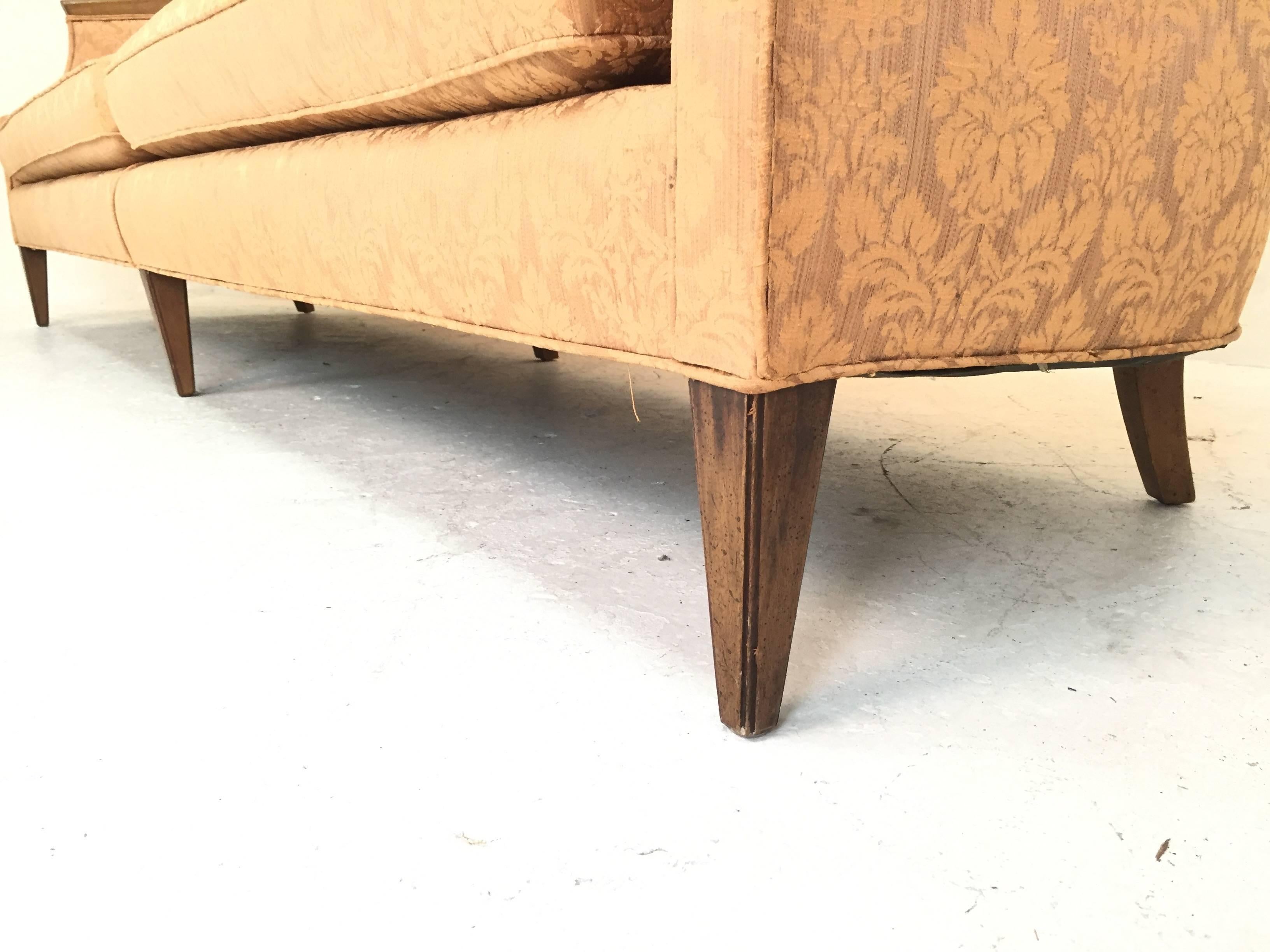 Mid-20th Century Drexel Sofa with Wood Edge Detail