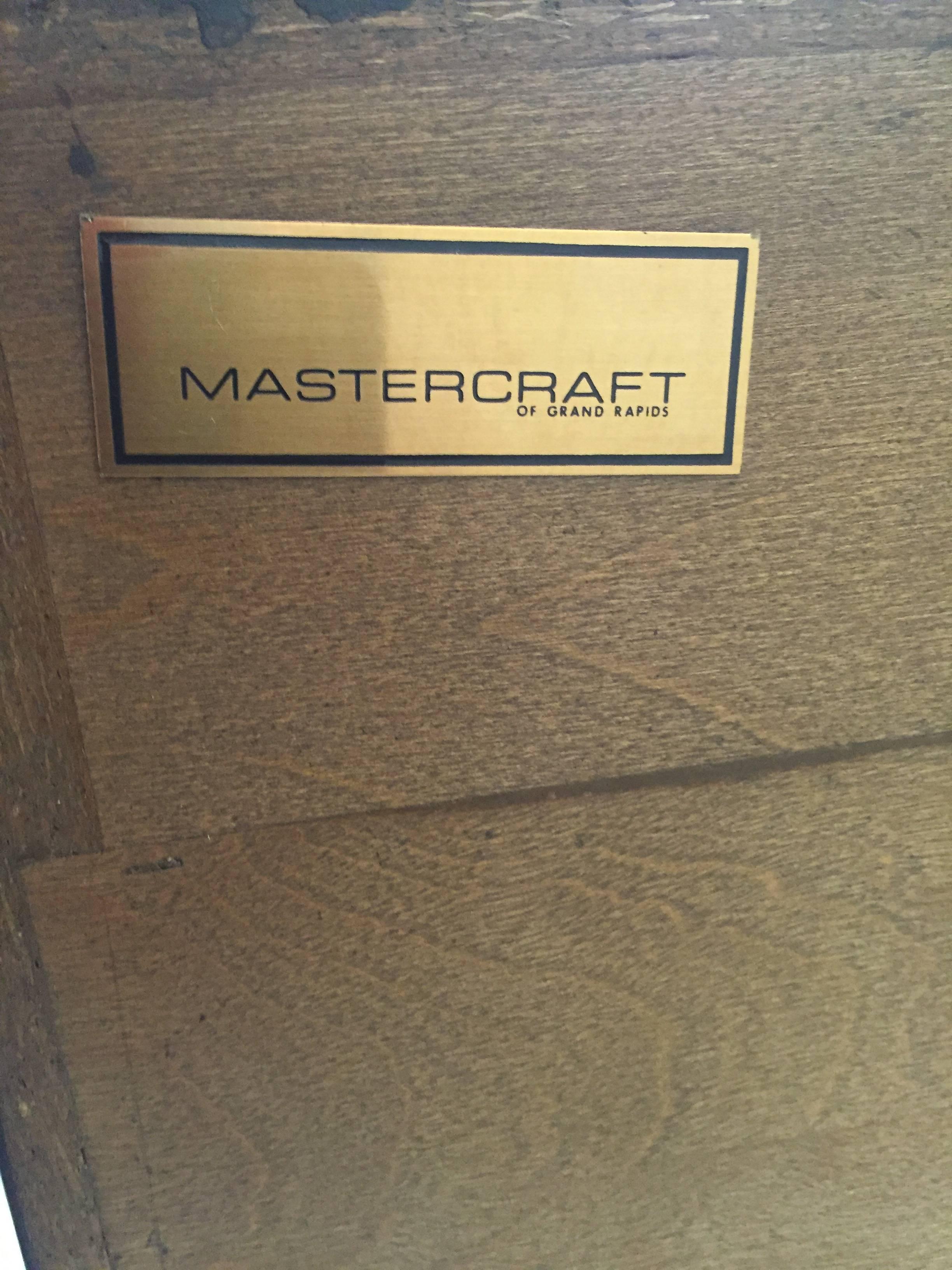 20th Century Gorgeous Mastercraft Zebrano Wood Dresser with Brass Accents