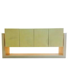 Faux Goat Skin Credenza with Lighted Base