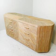 Faux Bamboo Dresser with Reeded Rattan Styling