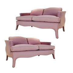 Pair of Low Back French Style Settees