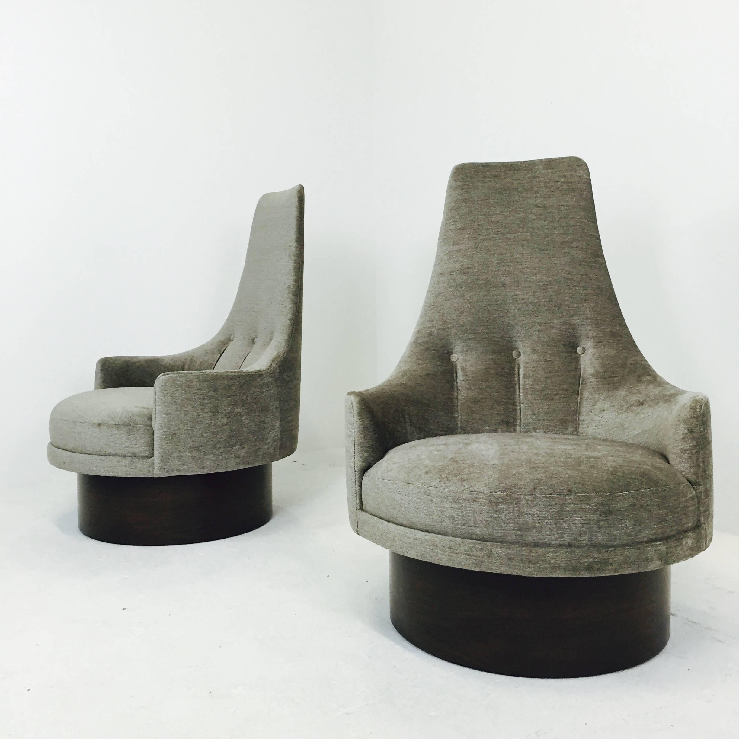 Mid-Century Modern High back swivel chairs by Adrian Pearsall