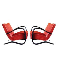 Pair of Bentwood Lounge Chairs by Jindrich Halabala
