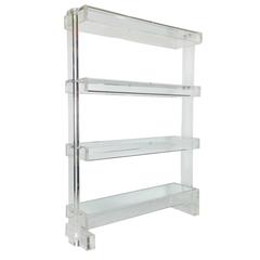 1970s Monumental Lucite Etagere with Mirror Shelving