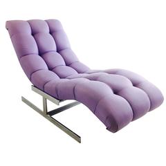 Milo Baughman Stil Chaise Lounge