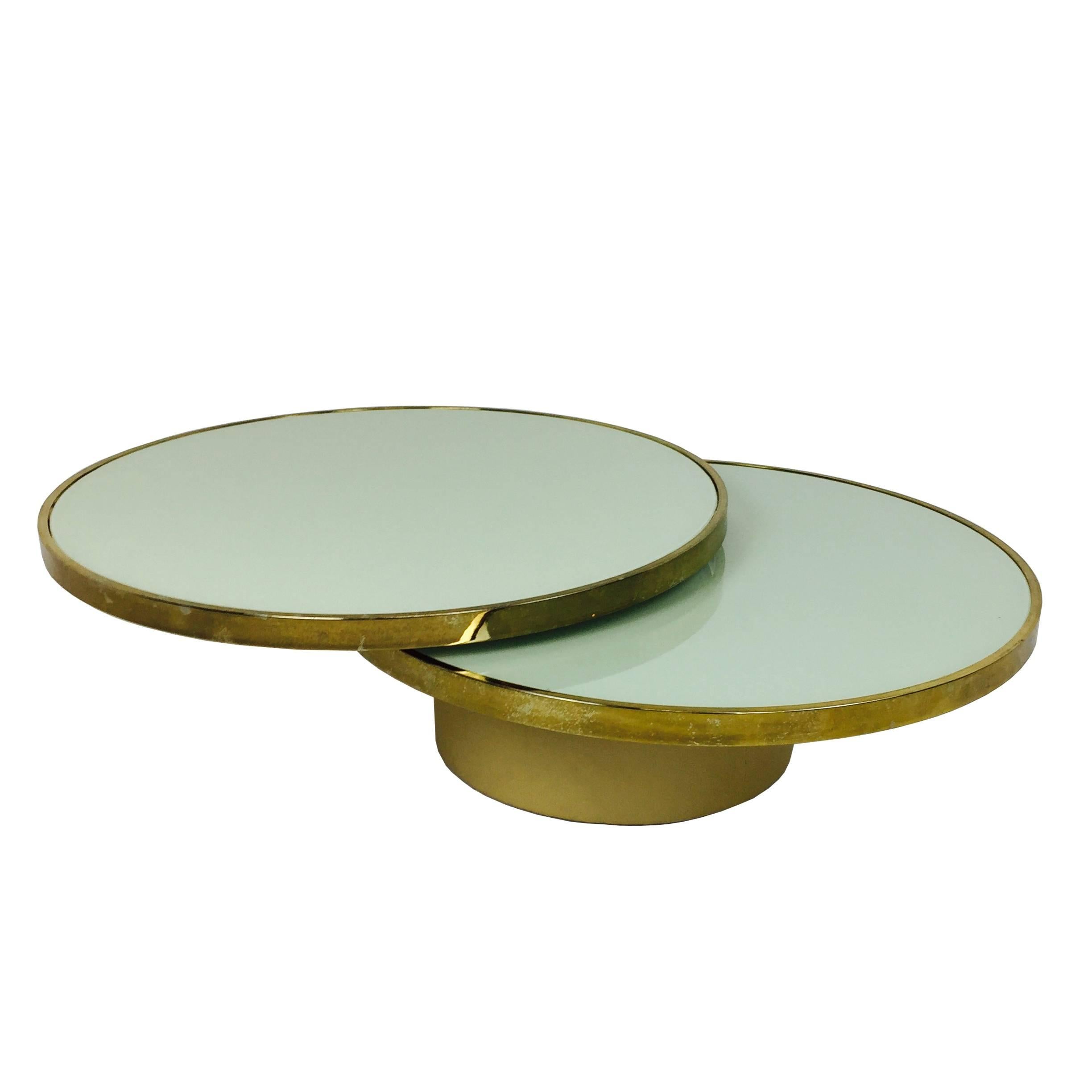 Swivel Brass and Glass Coffee Table by DIA - Design Institute America
