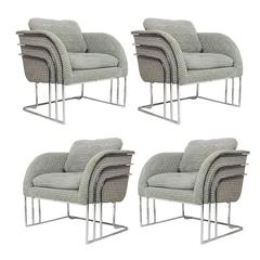 Set of Four Chrome Deco Chairs by Milo Baughman 6
