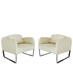 Pair of Donghia Focal Deco Style Lounge Chairs