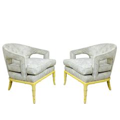 Pair of Vintage Henredon Chairs with Cut-Out Arms
