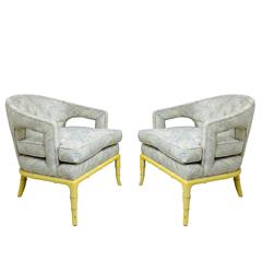 Pair of Vintage Henredon Chairs with Cut-Out Arms