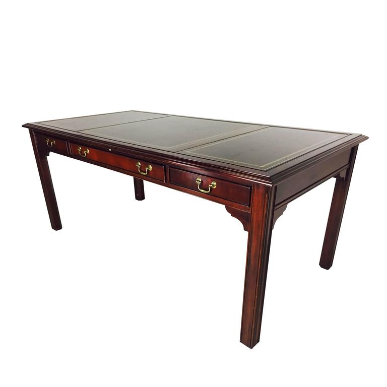Sligh leather top writing desk deals