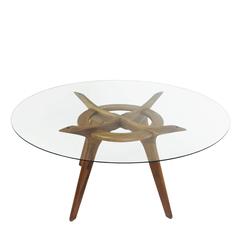 Adrian Pearsall Compass Dining Table with Round Glass Top