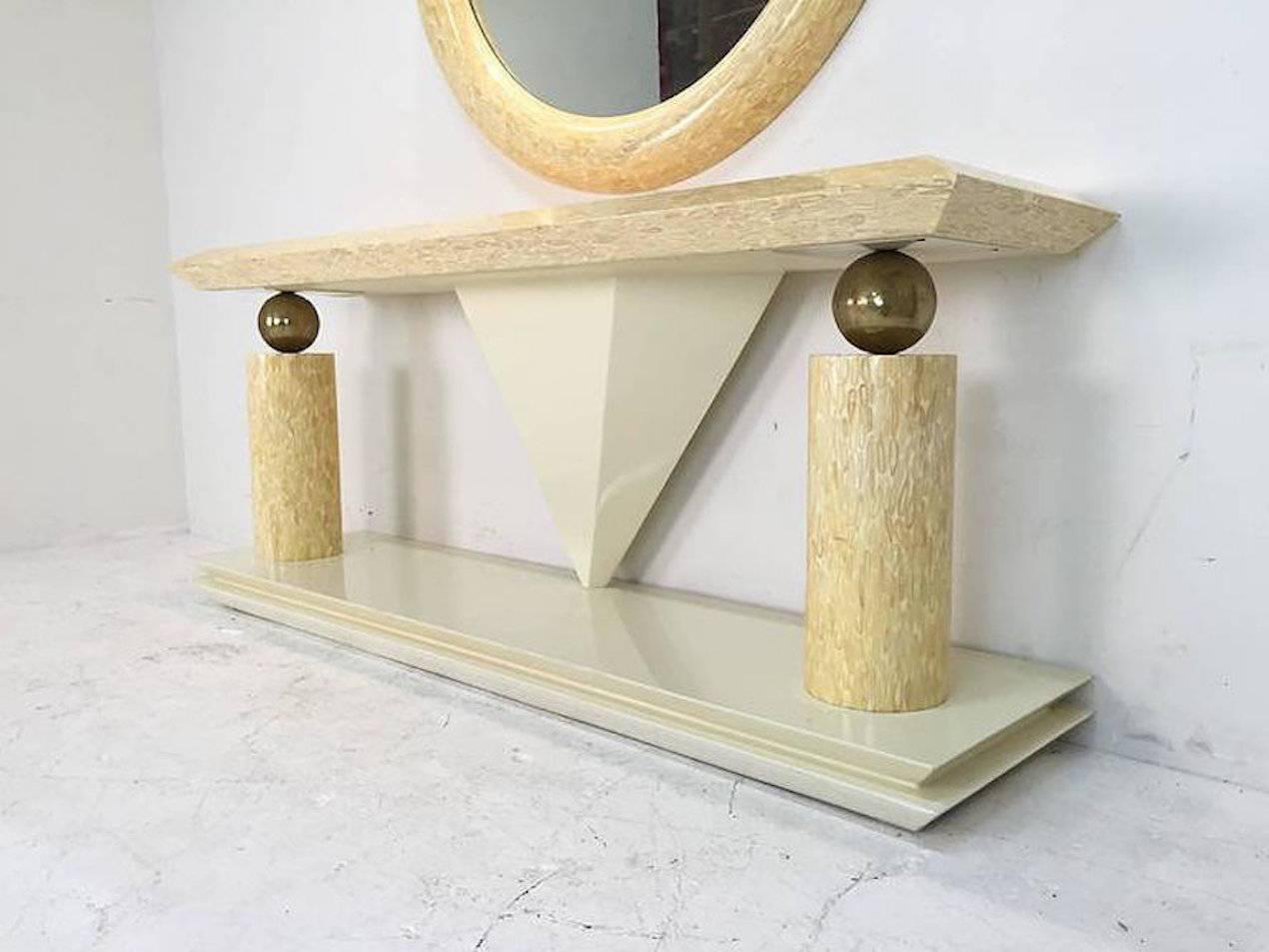 Mid-Century Modern Tessellated Bone / Antler Console Table in the Style of Enrique Garcel