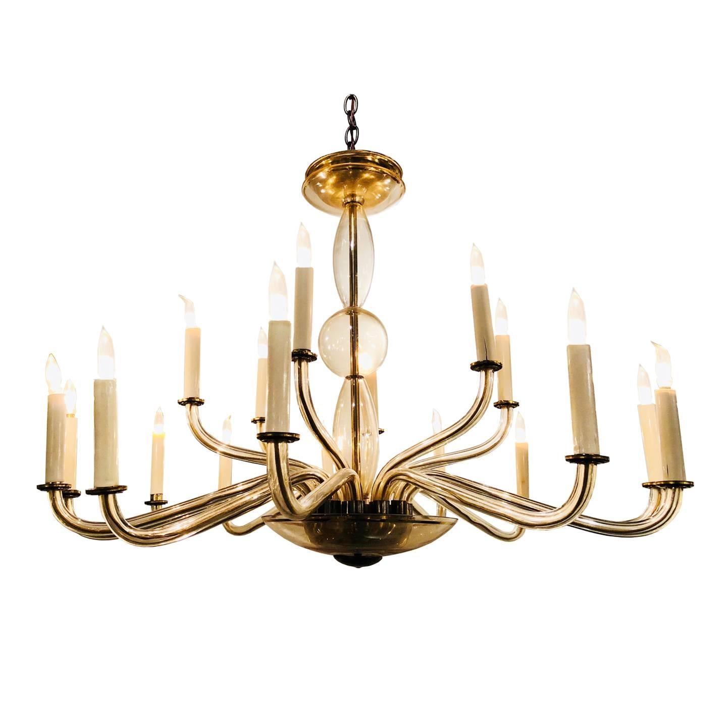 Multi-Arm Murano Smoke Glass Chandelier