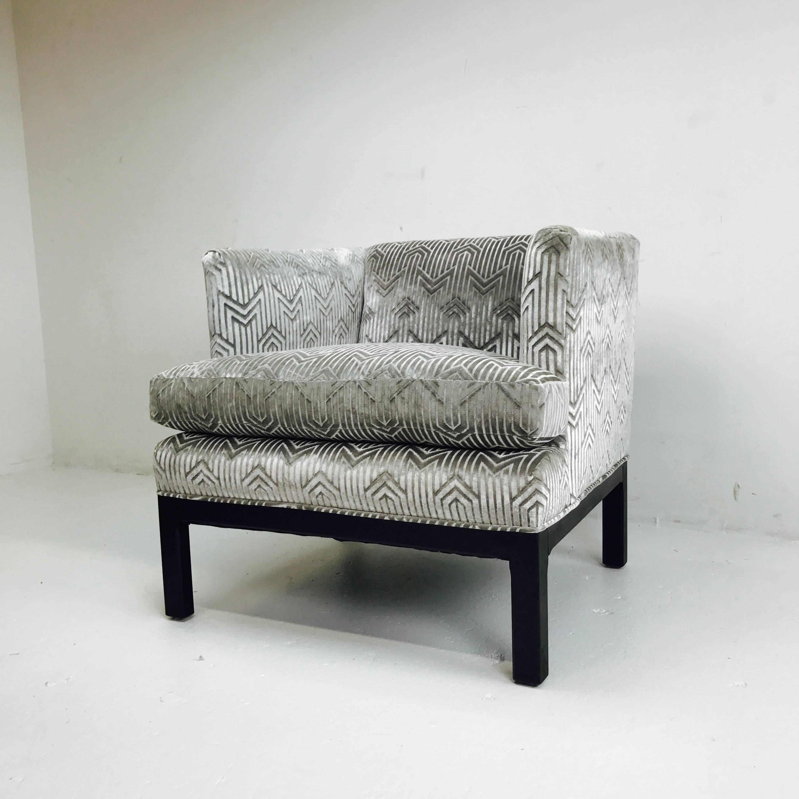 Pair of Cut Velvet Armchairs by Dunbar 3