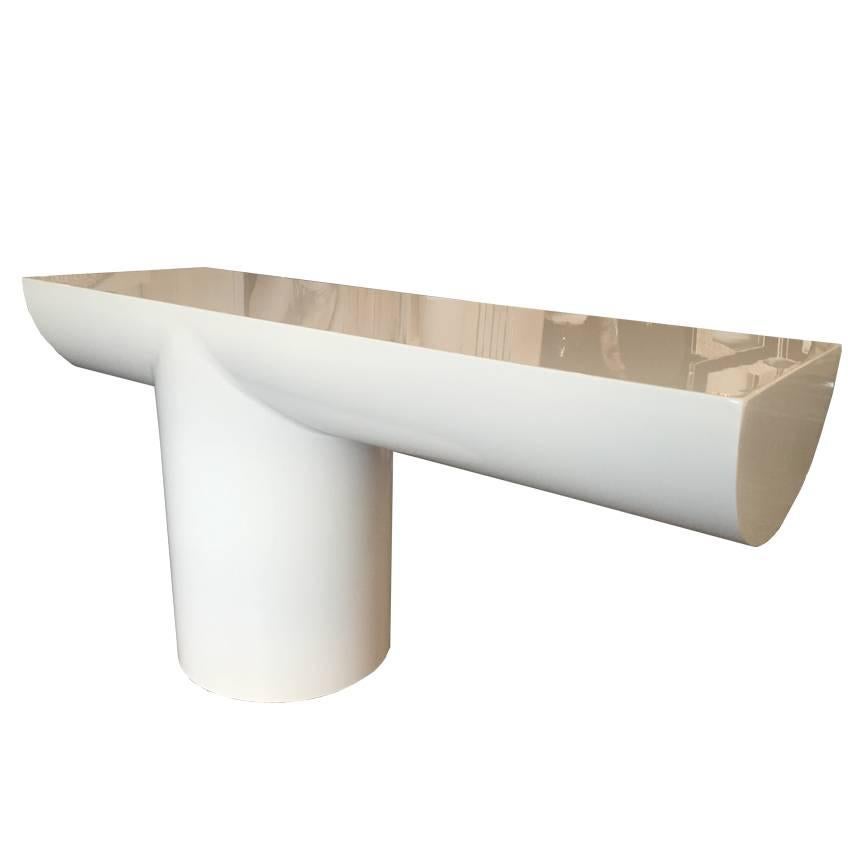 Newly Lacquered Floating Console in the Style of Brueton