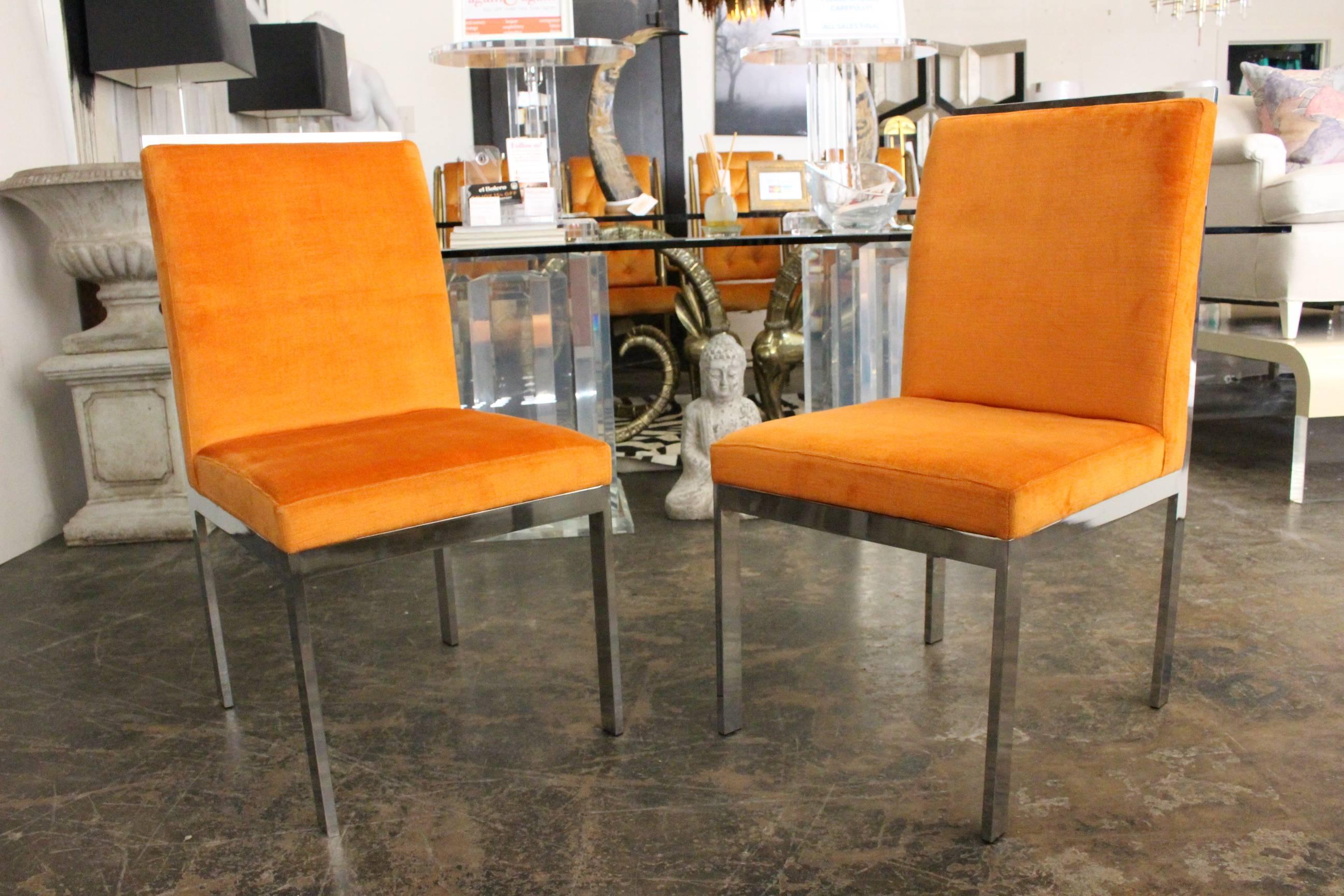 Set of Eight Chrome Dining Chairs by DIA In Good Condition In Dallas, TX