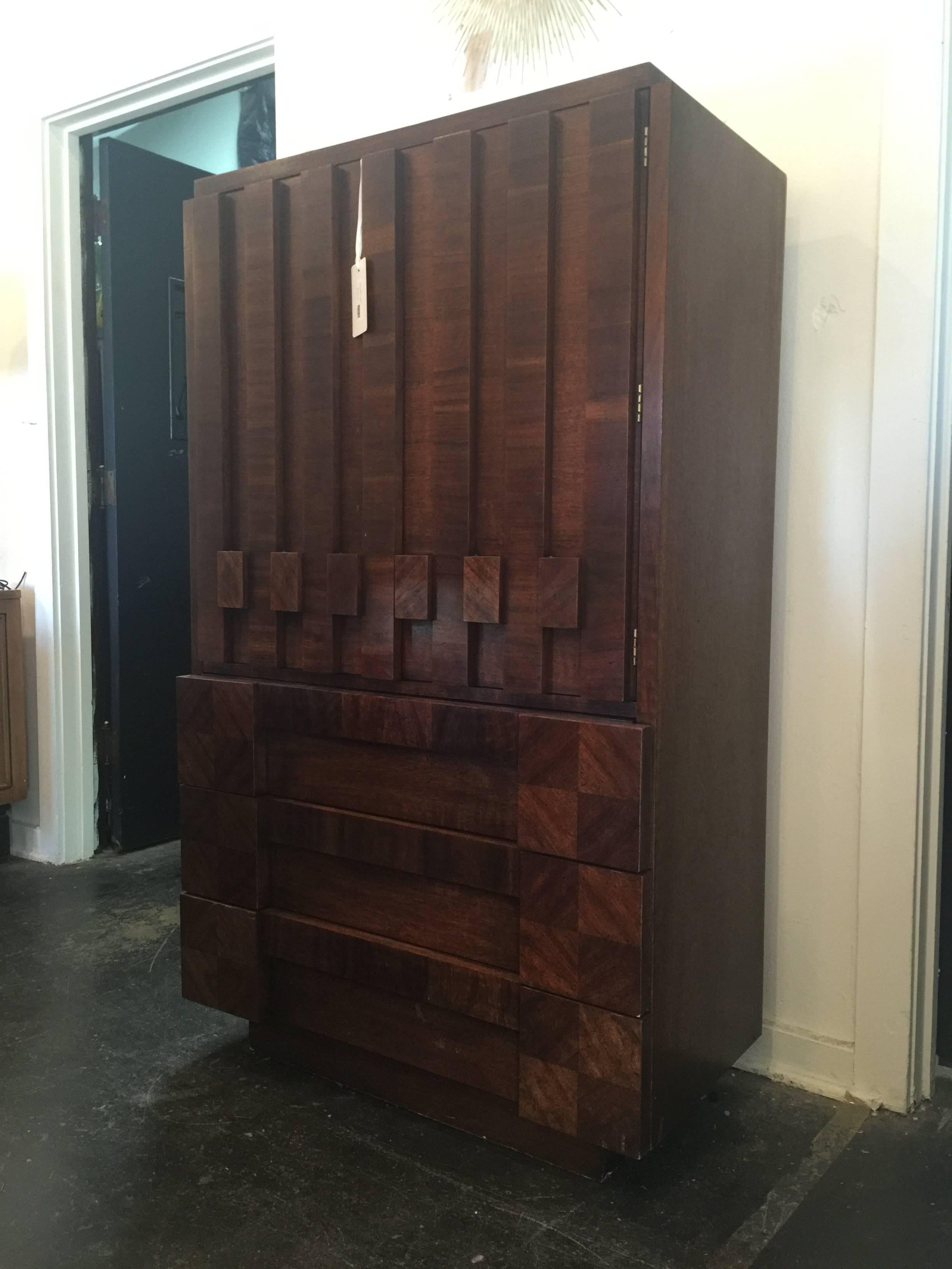 1970s, Brutalist Cabinet by Lane In Good Condition In Dallas, TX