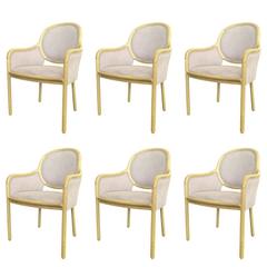 Set of Six Pigskin Suede Dining Chairs by Ward Bennett for Brickel