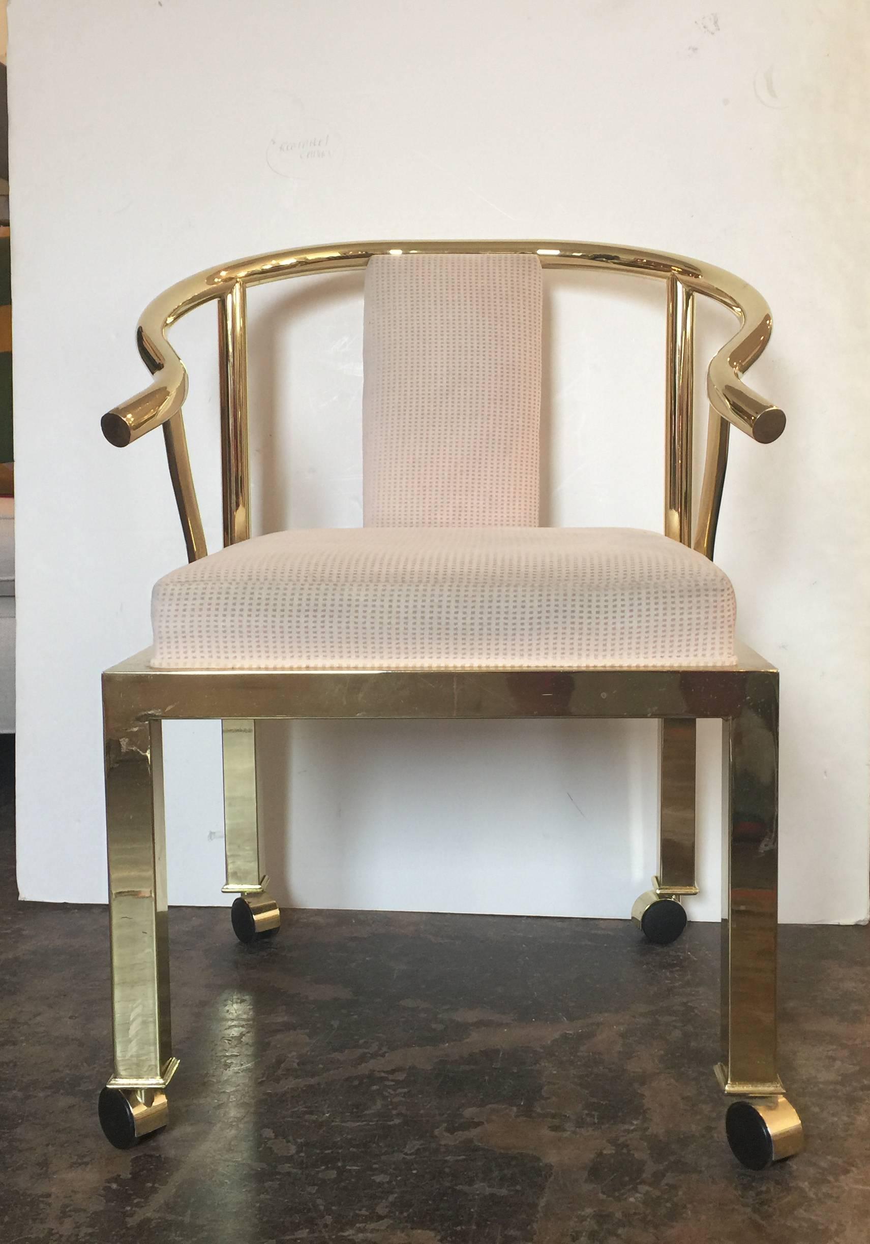 Single brass Ming chair by DIA.

Dimension: 24
