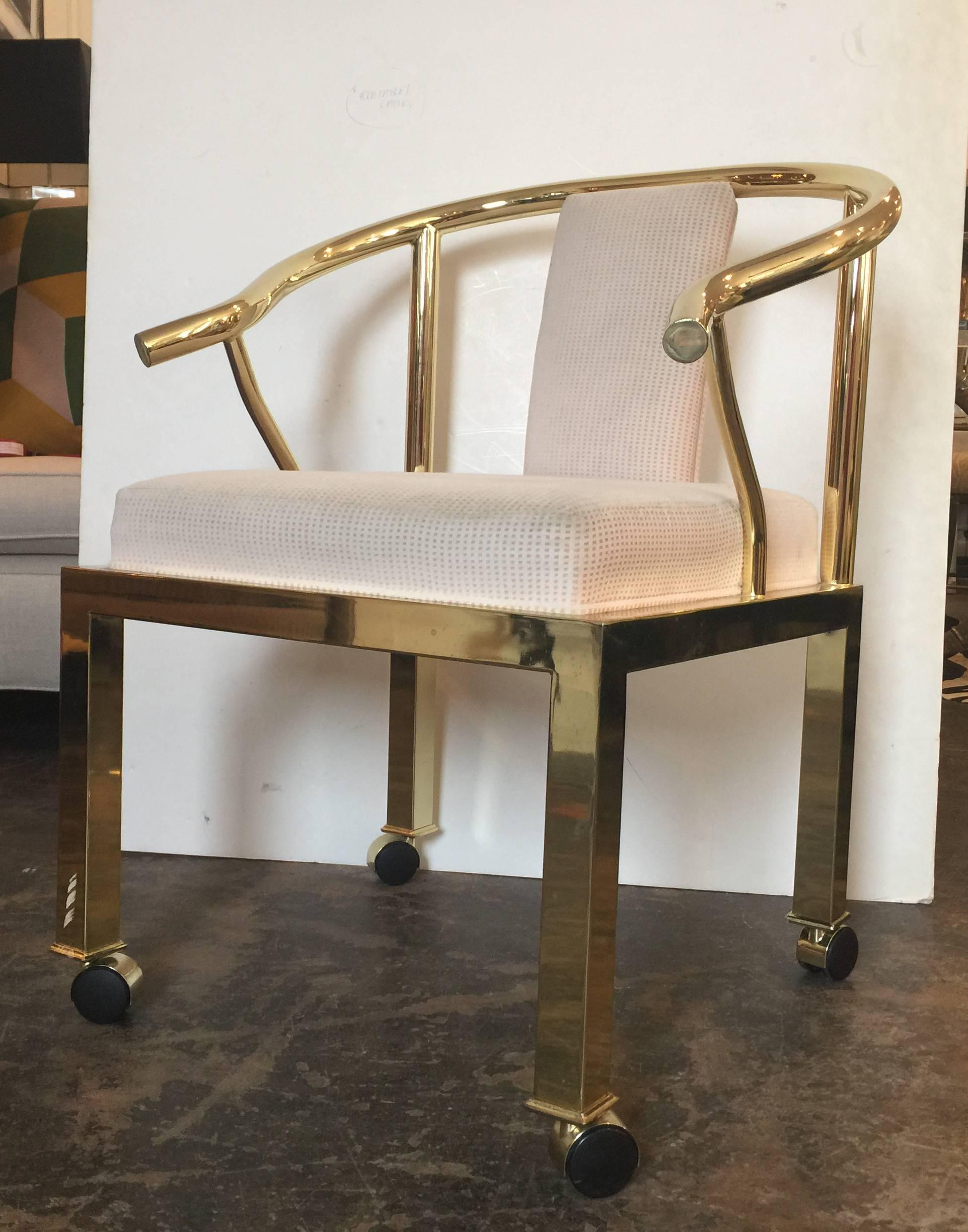 Single Brass Ming Chair by DIA In Good Condition In Dallas, TX