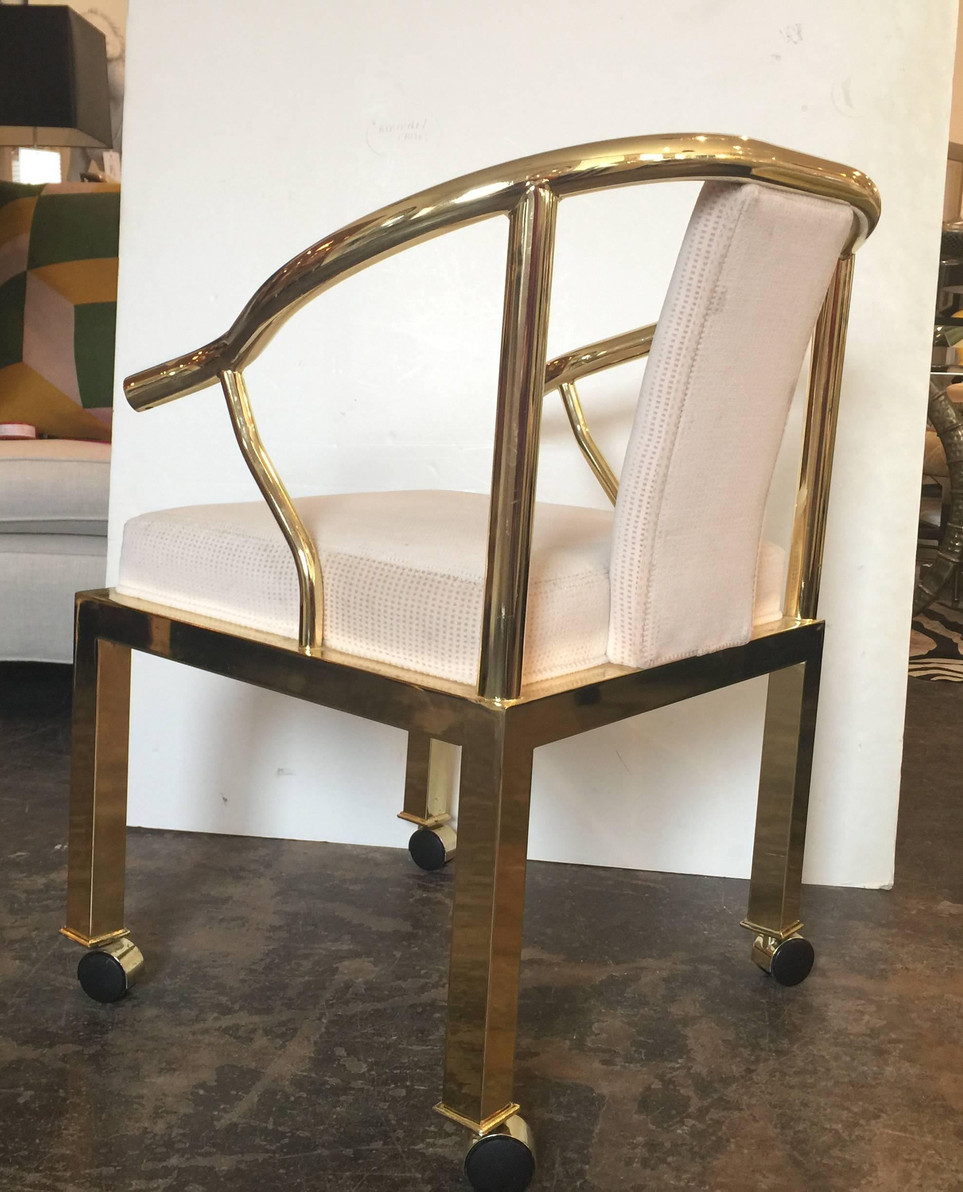 Mid-Century Modern Single Brass Ming Chair by DIA