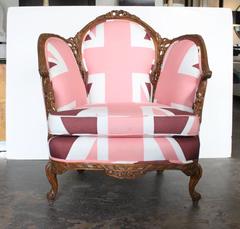 Pink Union Jack Upholstered Chair