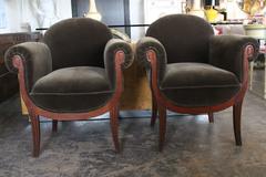 Pair of Handsome Petite Art Deco Armchairs