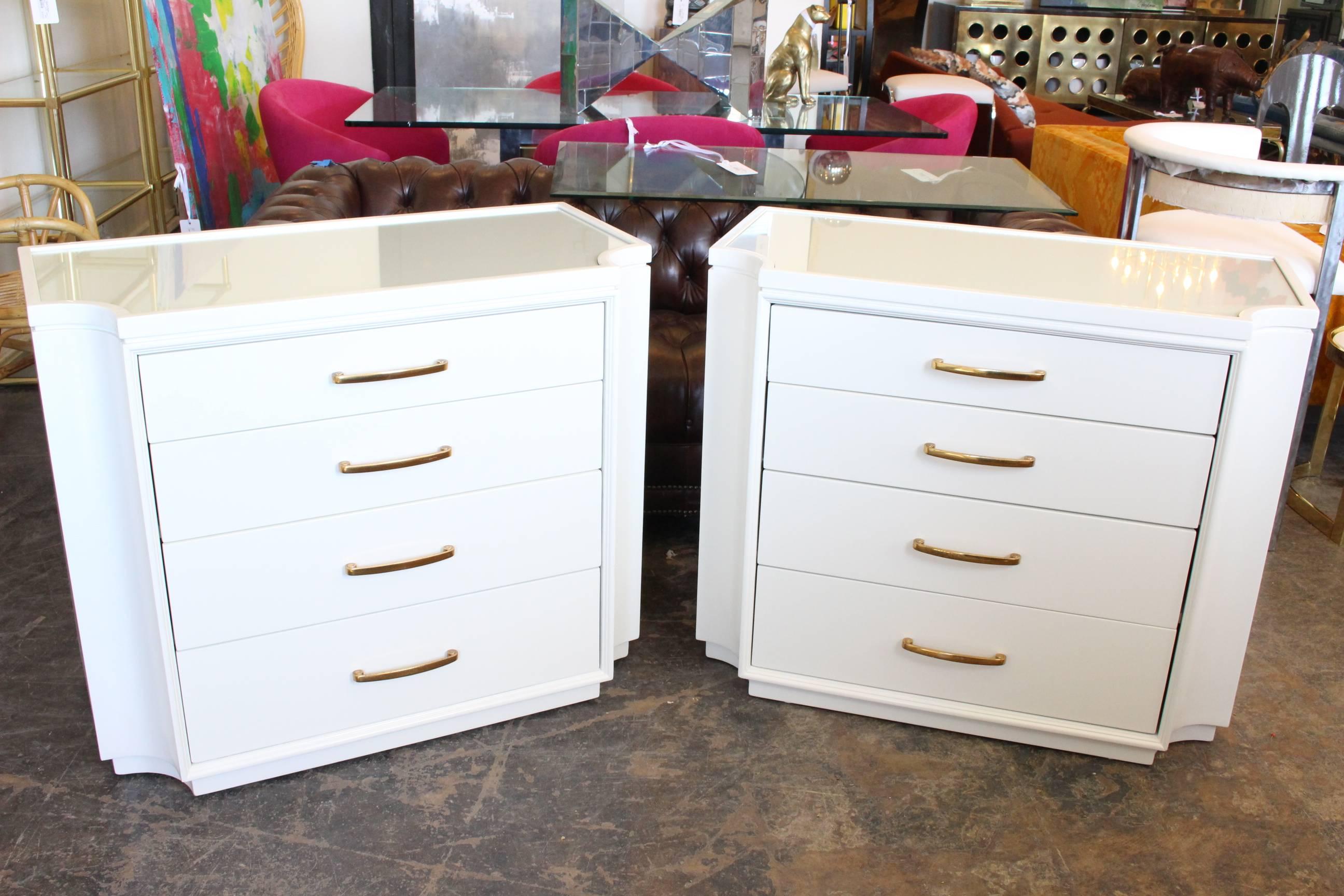 Contemporary Pair of Newly Lacquered Bachelor Chests by Bernhardt