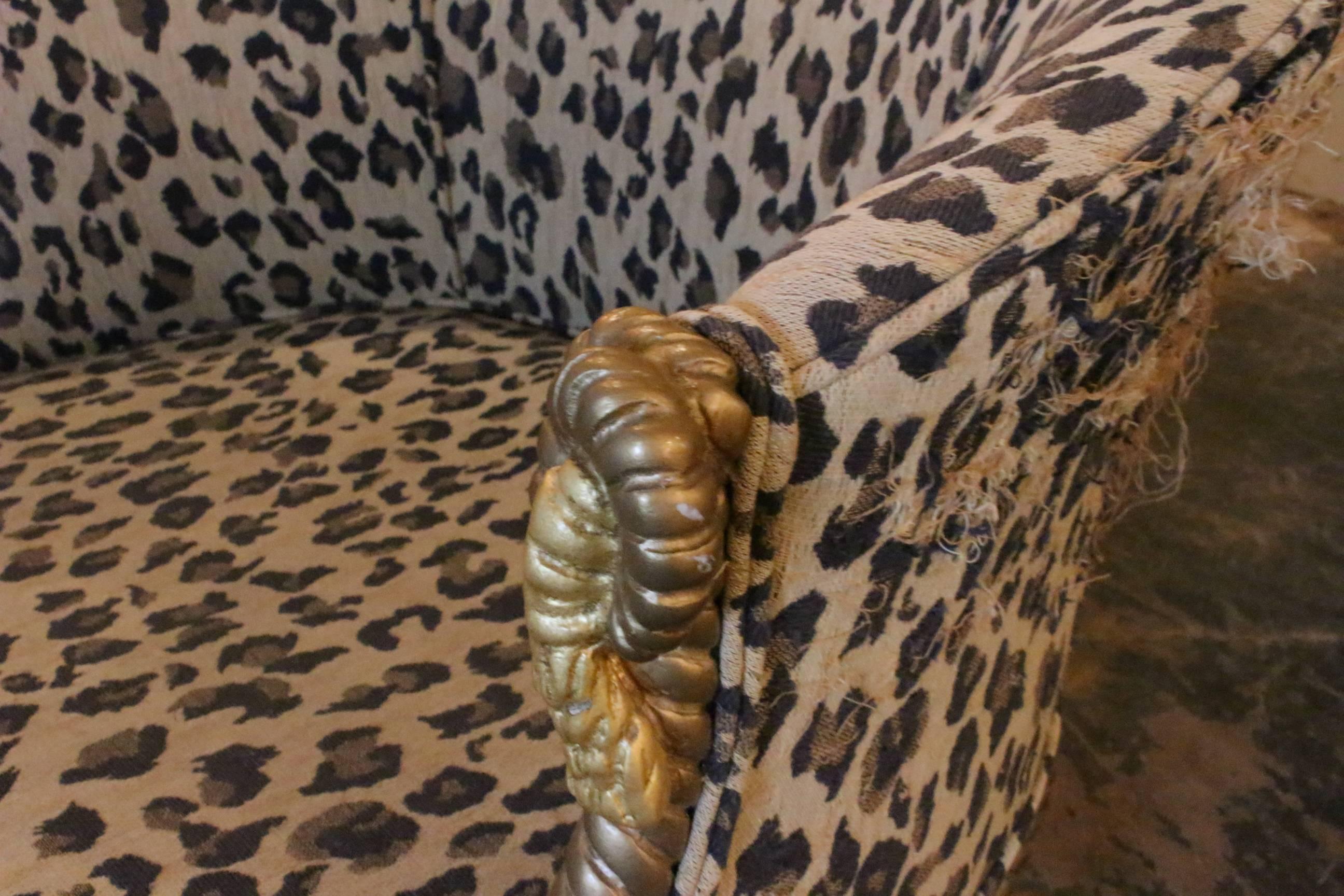 Pair of Gilded Leopard Print Rope & Tassel Chairs 2