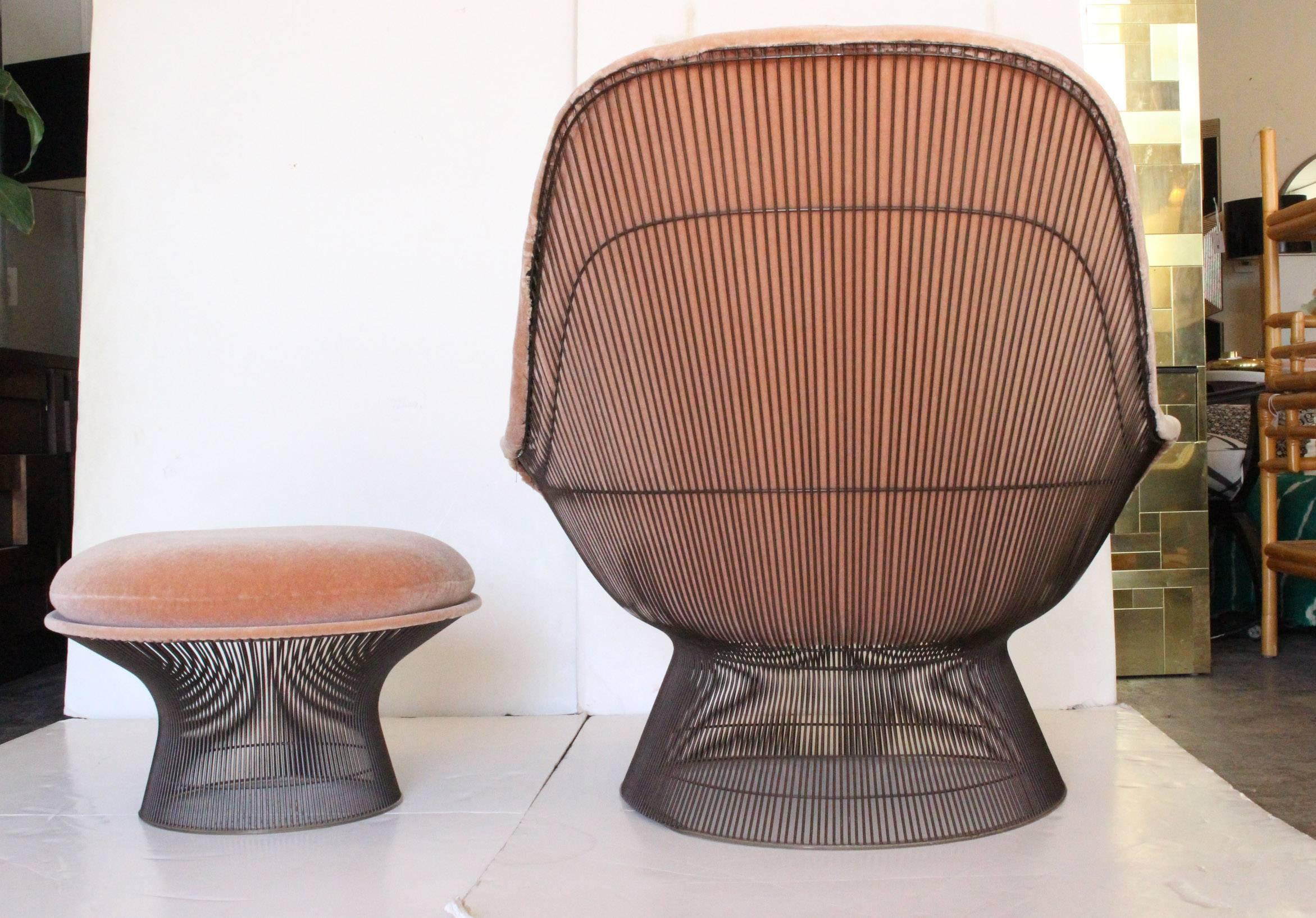 Bronze Lounge Chair and Ottoman by Warren Platner for Knoll 1