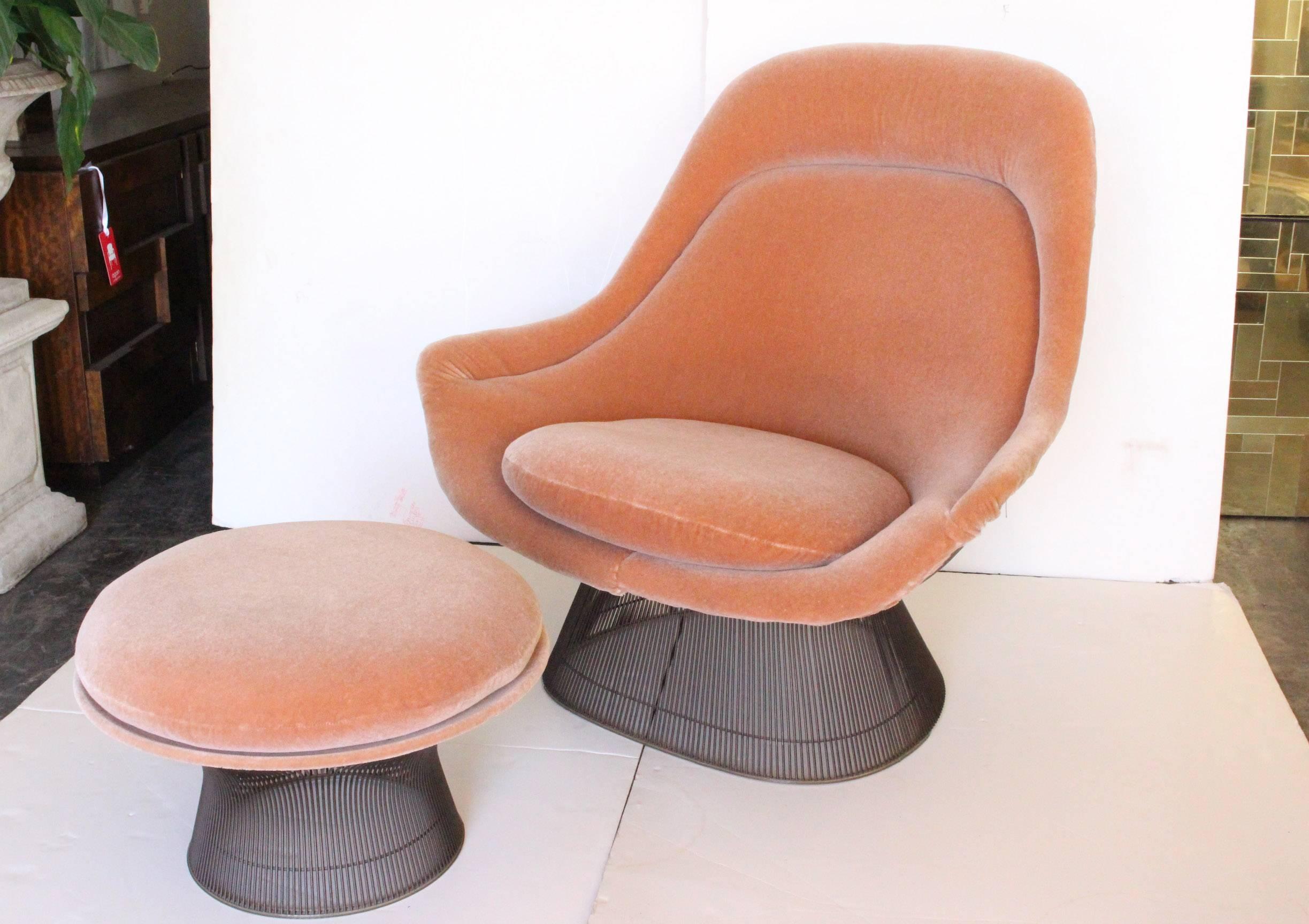 20th Century Bronze Lounge Chair and Ottoman by Warren Platner for Knoll