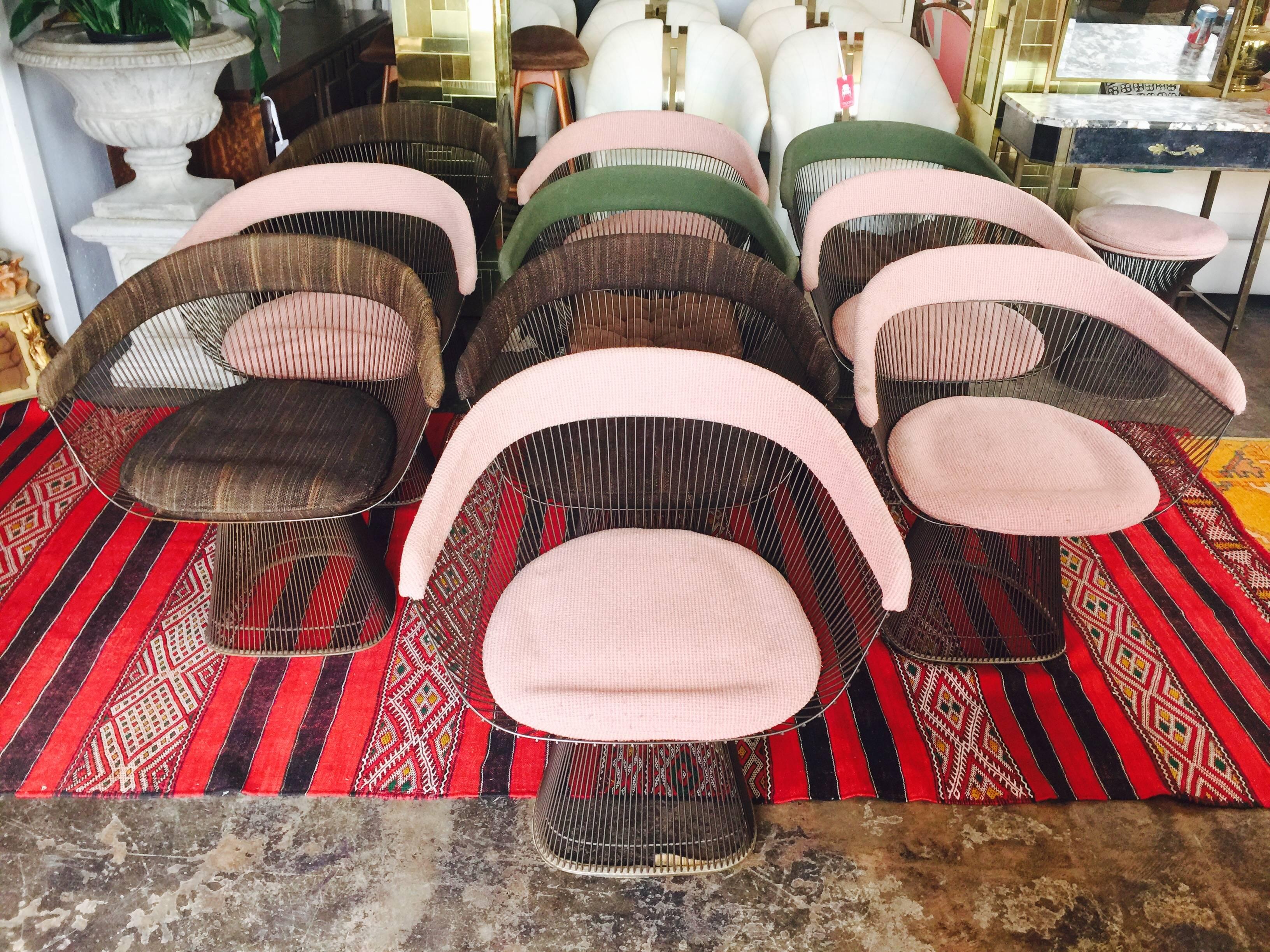 Set of Ten Bronze Warren Platner Dining Chairs In Good Condition In Dallas, TX