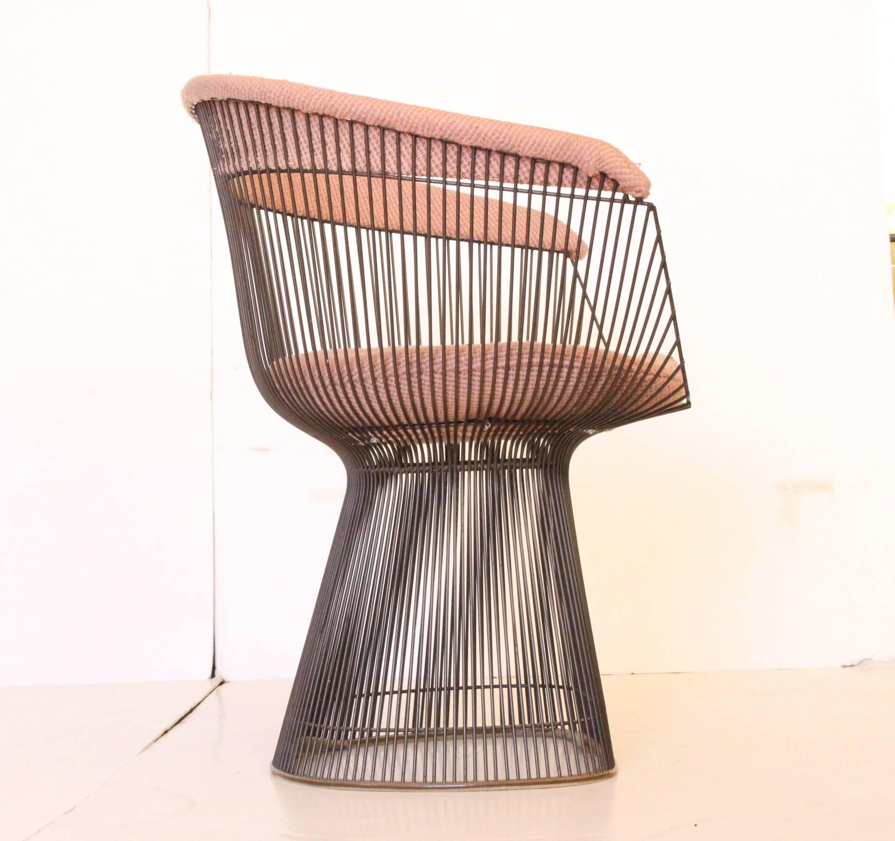 Mid-Century Modern Set of Ten Bronze Warren Platner Dining Chairs