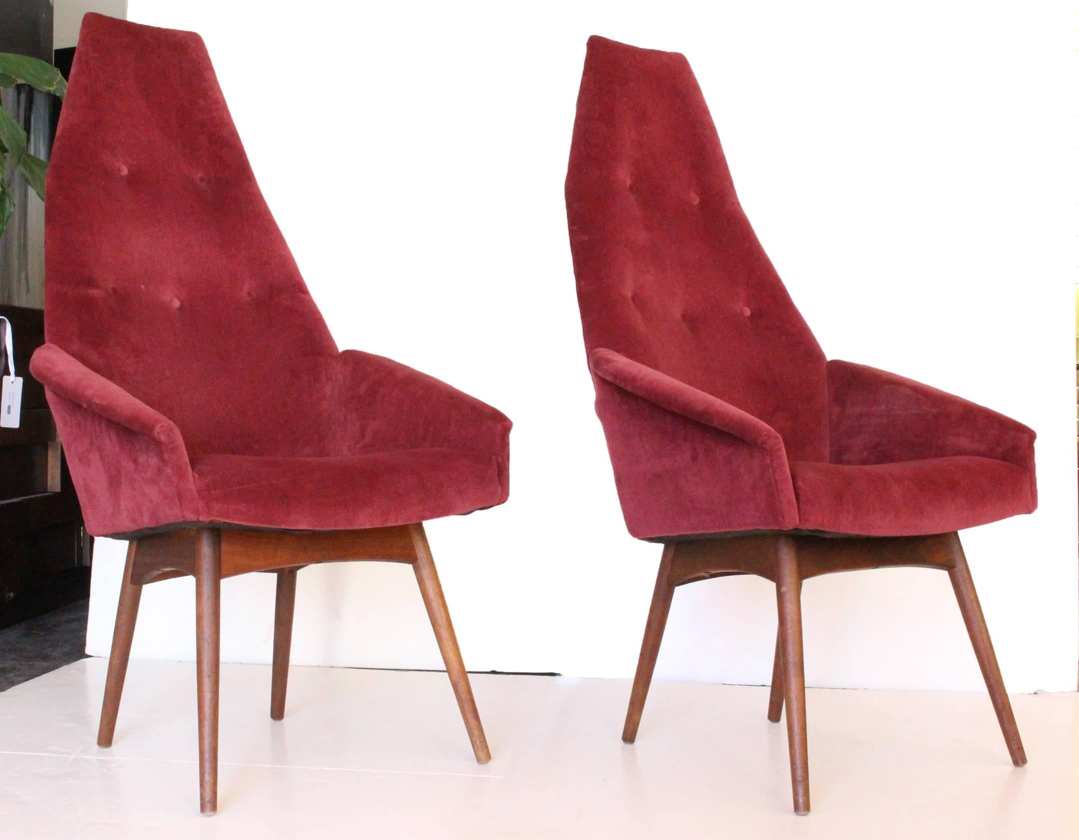 20th Century Pair of Adrian Pearsall High Back Armchairs